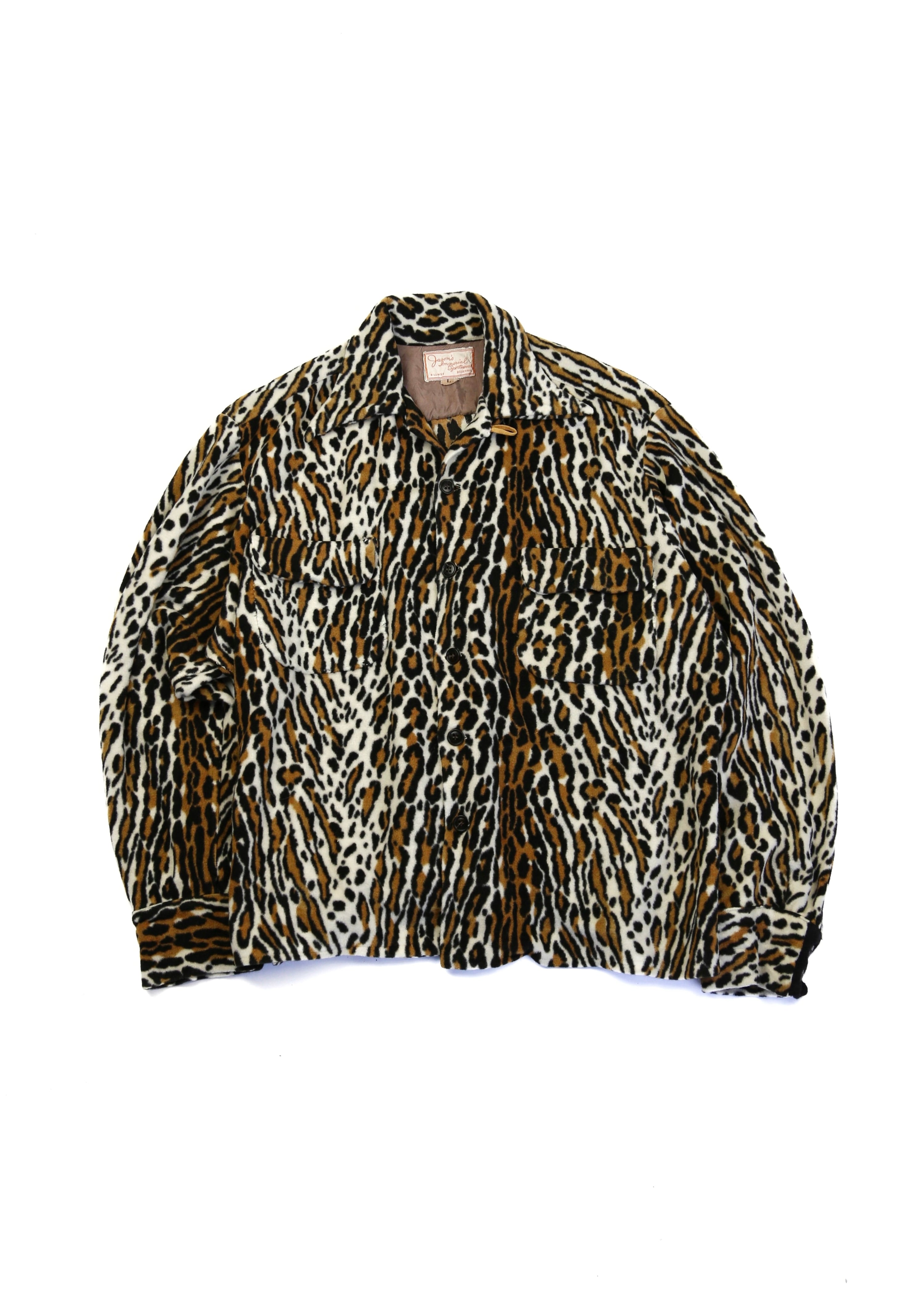 50’s Leopard Print Loop Collar Shirt