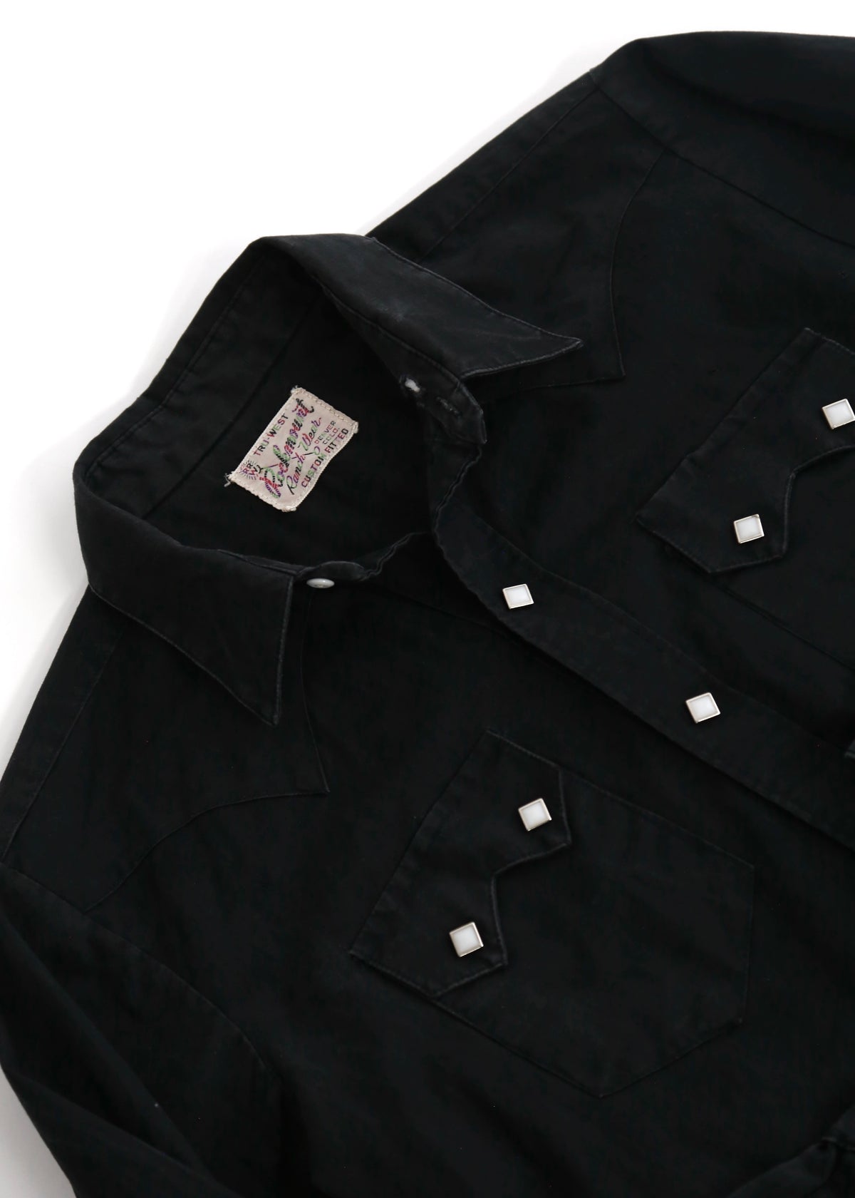 60’S BLACK COTTON PEARL SNAP WESTERN SHIRT
