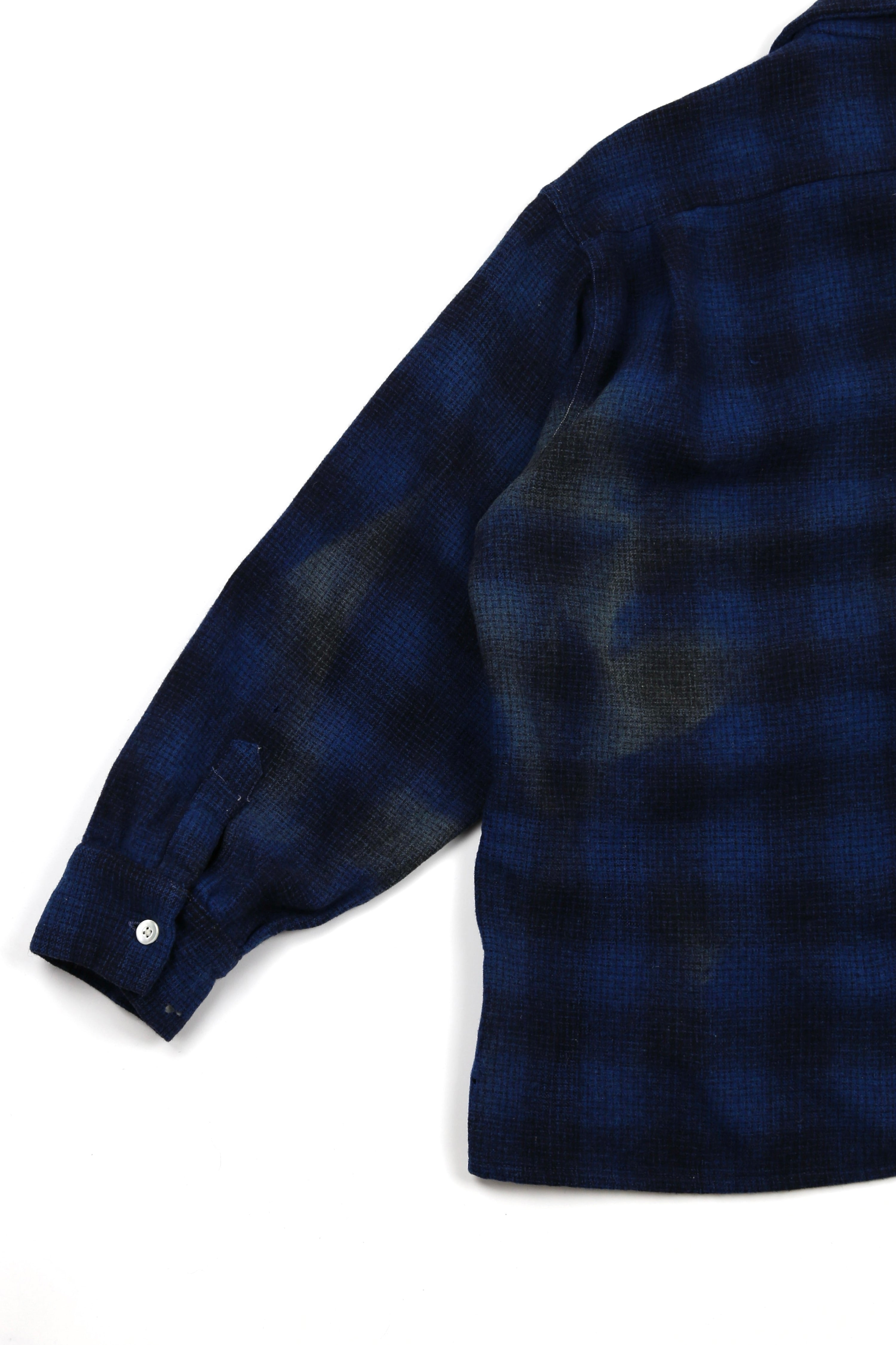 50’s WOOL SHADOWPLAID LOOP COLLAR SHIRT