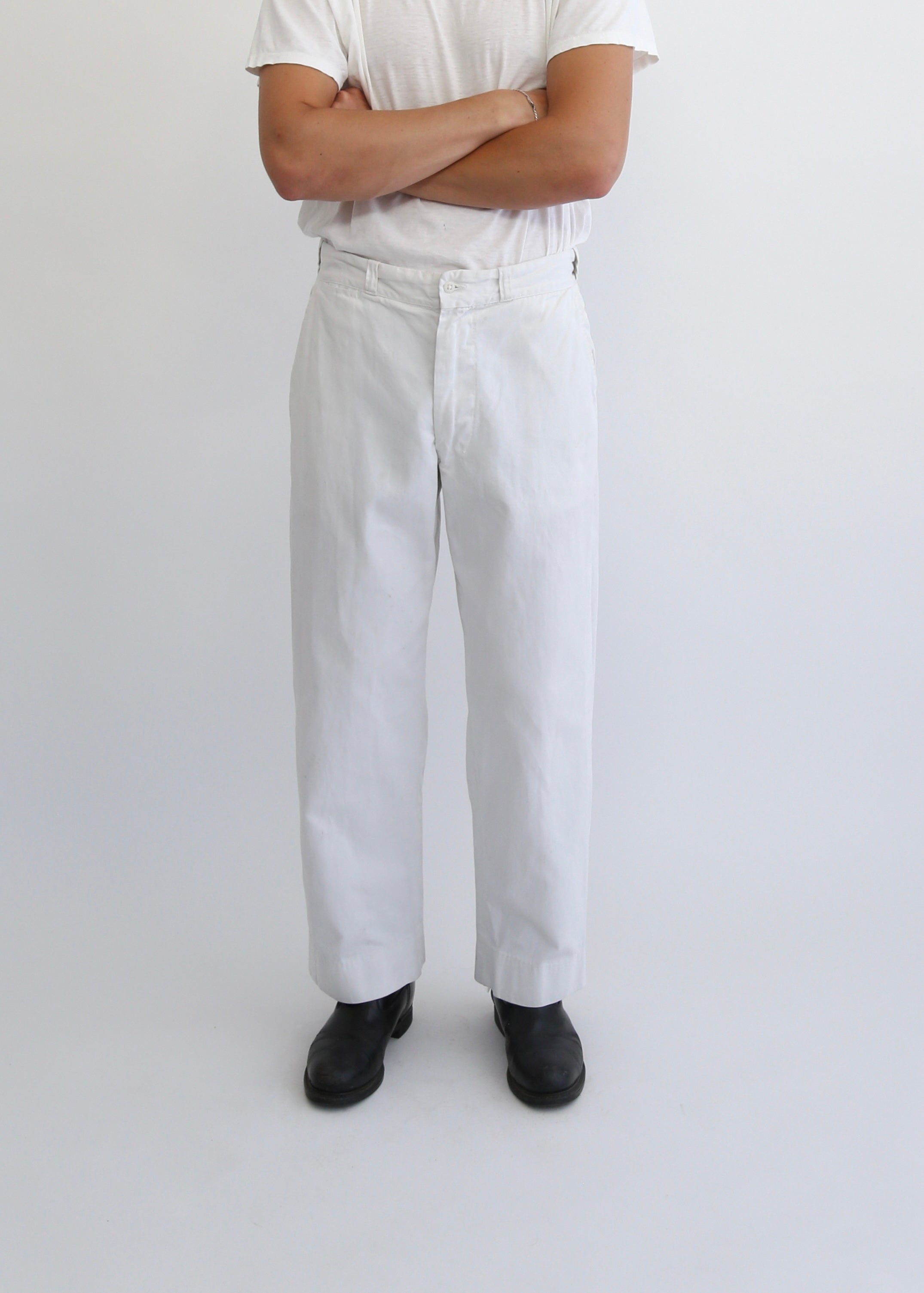 50’S WHITE SAIL CLOTH WORK PANT