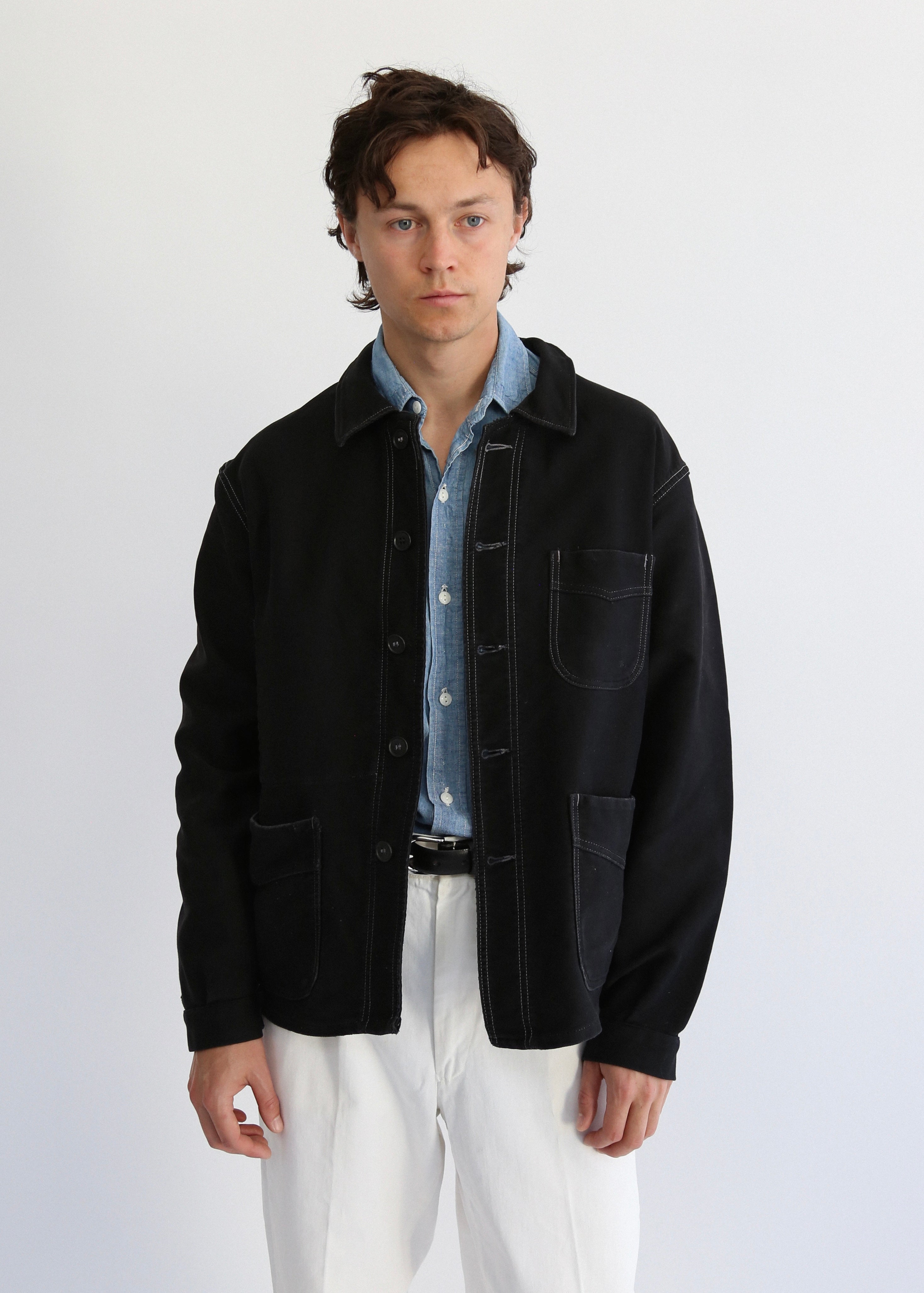 50’s~60’s French Black Moleskin Work Jacket