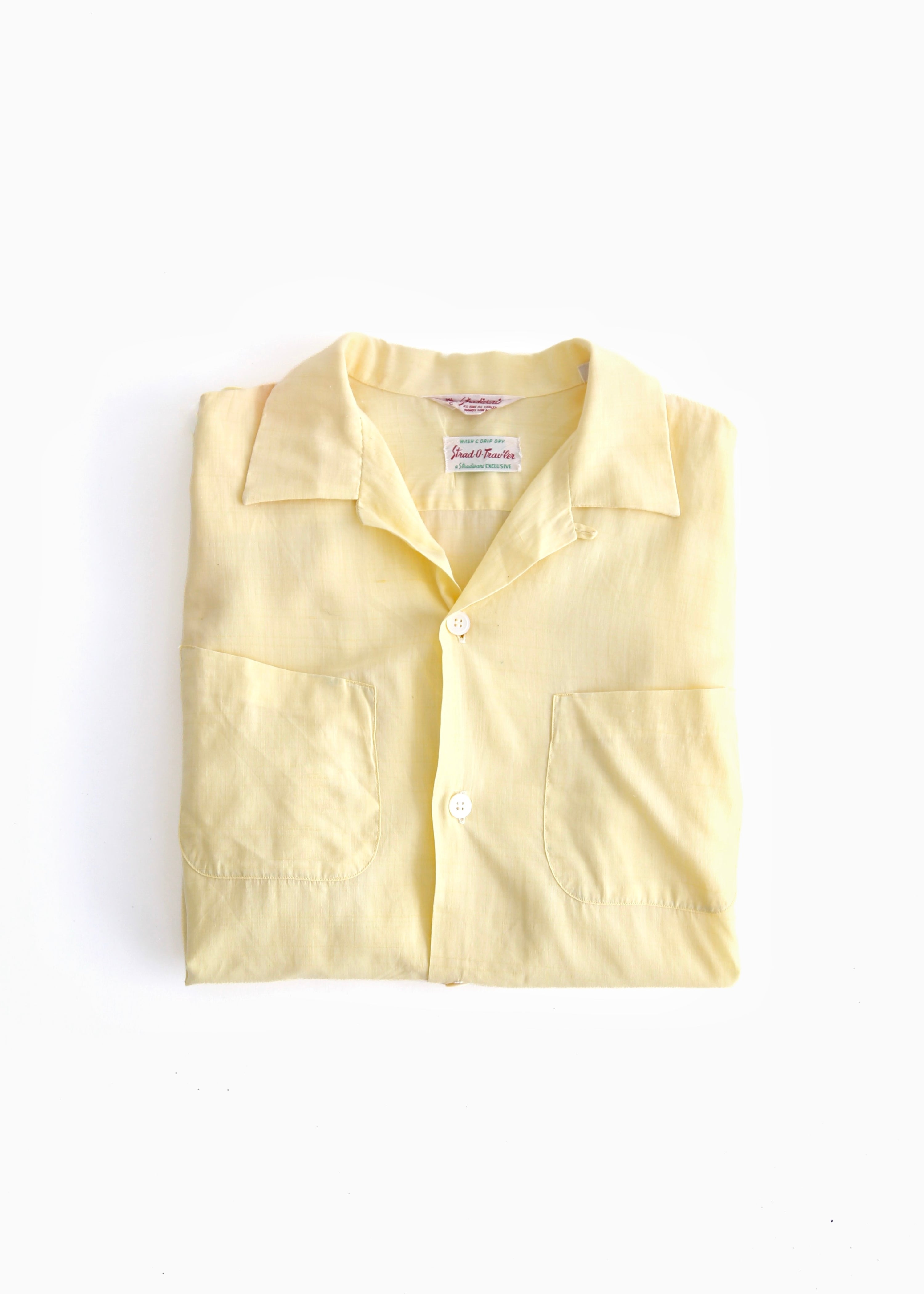 50’S PALE YELLOW L/S LOOP COLLAR