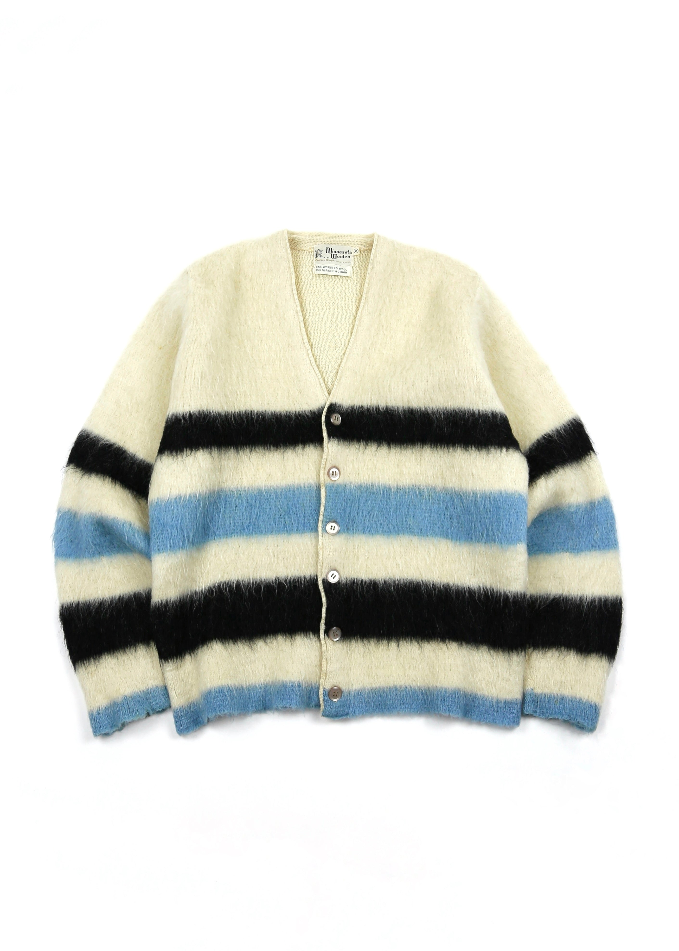 60’s Striped Shaggy Mohair Cardigan