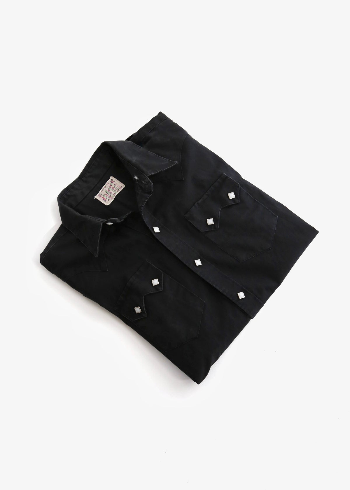 60’S BLACK COTTON PEARL SNAP WESTERN SHIRT
