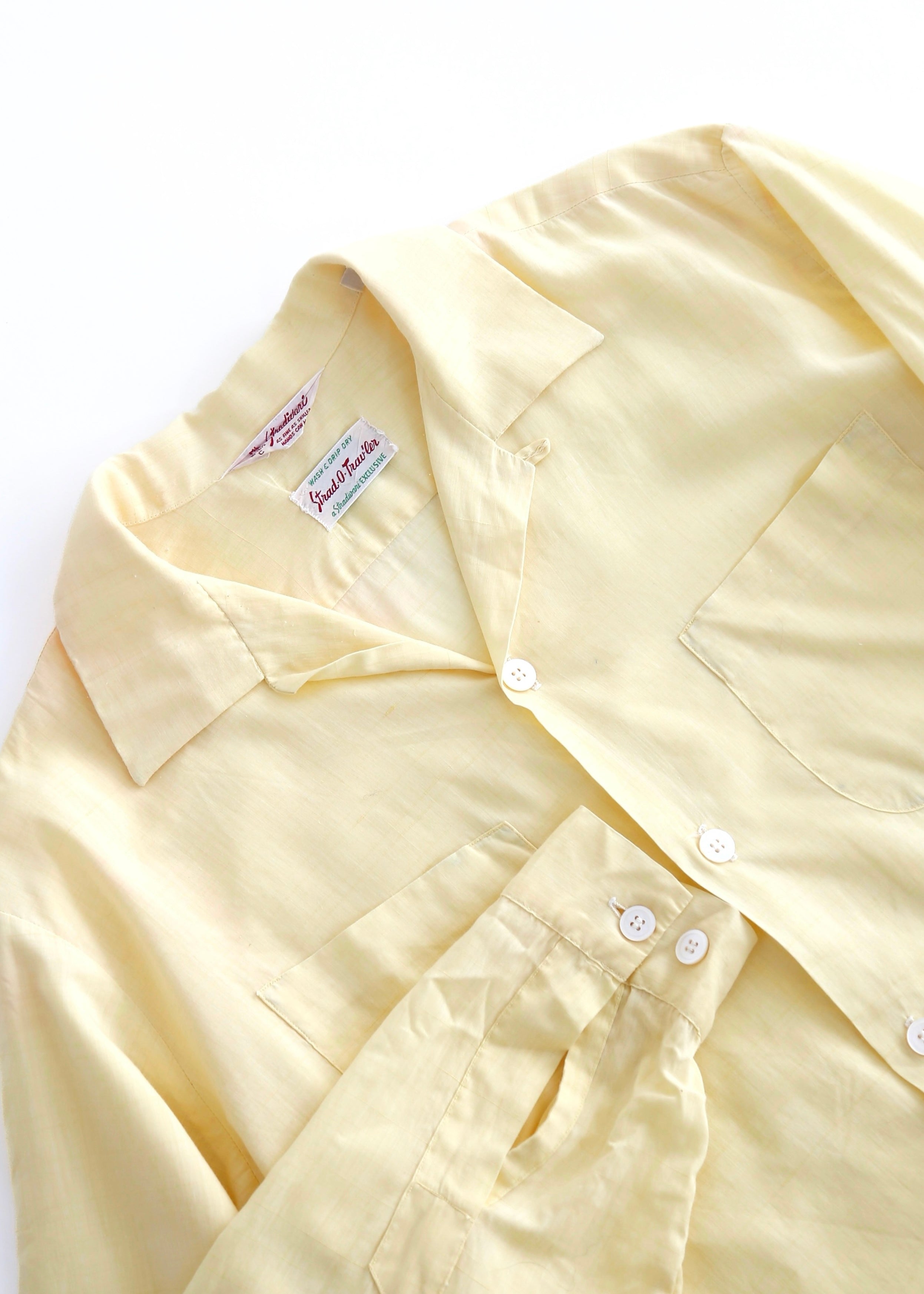 50’S PALE YELLOW L/S LOOP COLLAR
