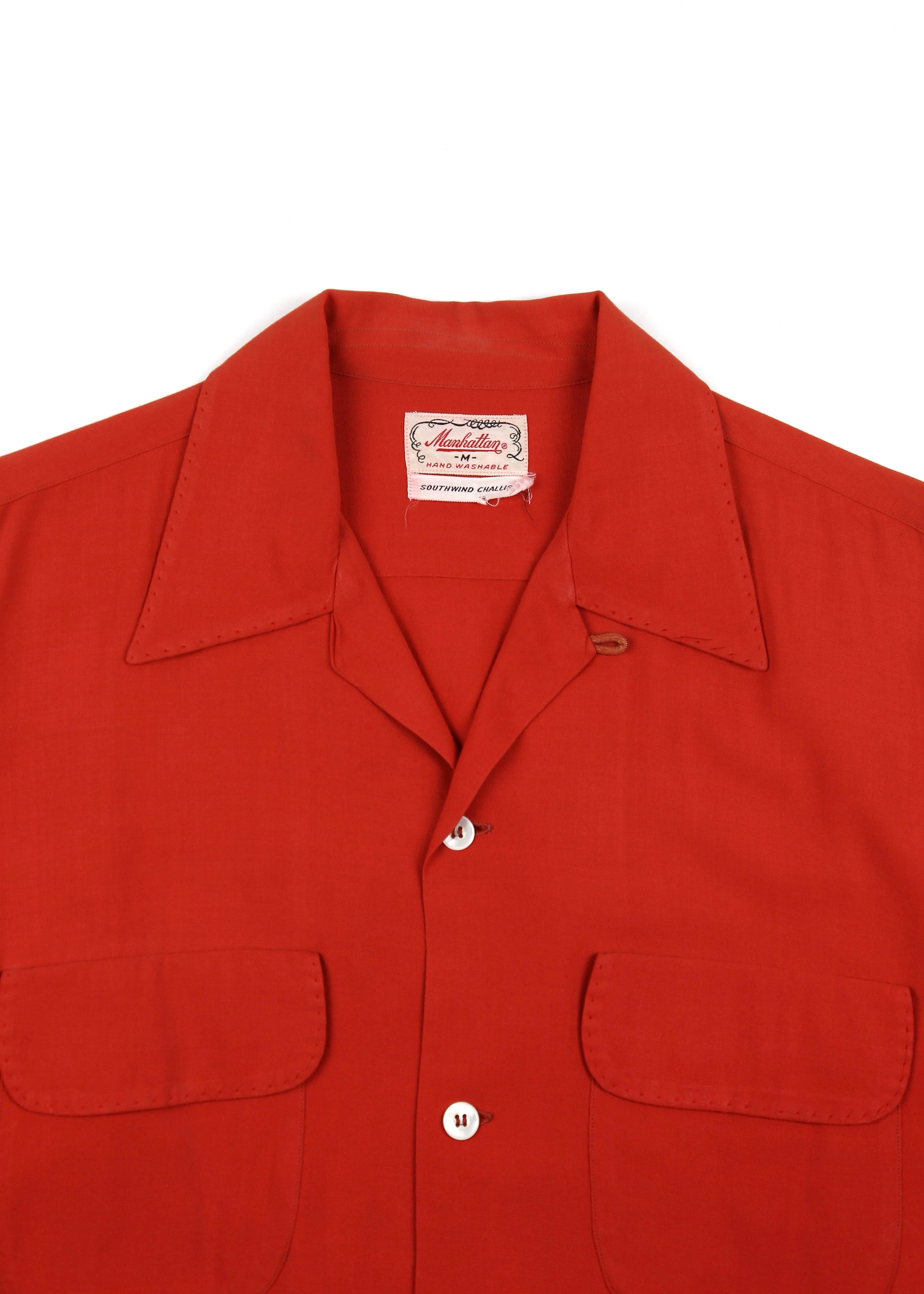 50’s Rayon Gabardine L/S Loop Collar Shirt