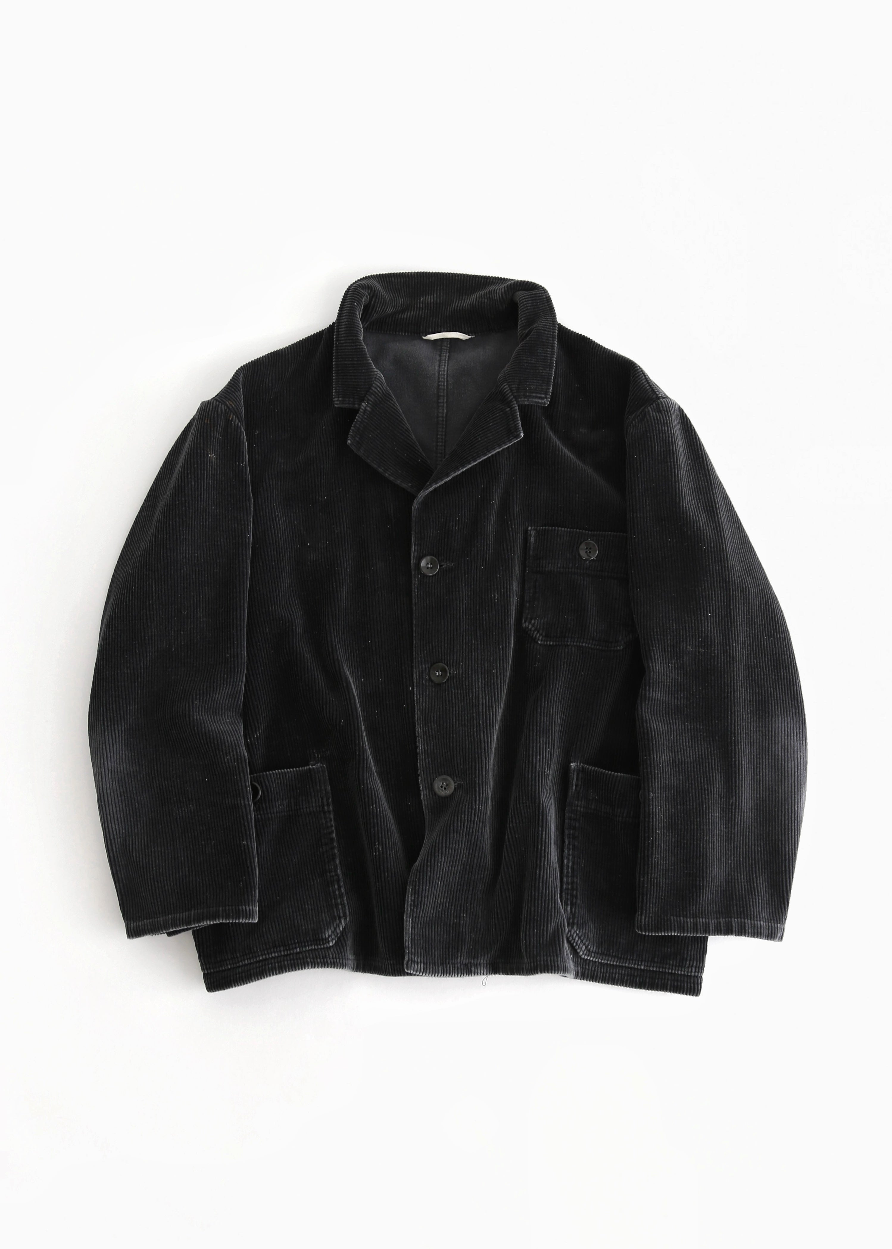 70’S BLACK FRENCH CORDUROY WORK JACKET