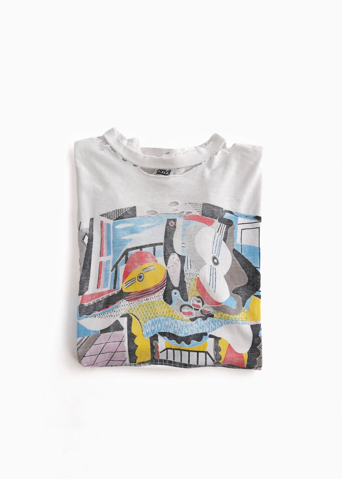 80’S DISTRESSED PICASSO “MANDOLIN AND GUITAR” ART TEE