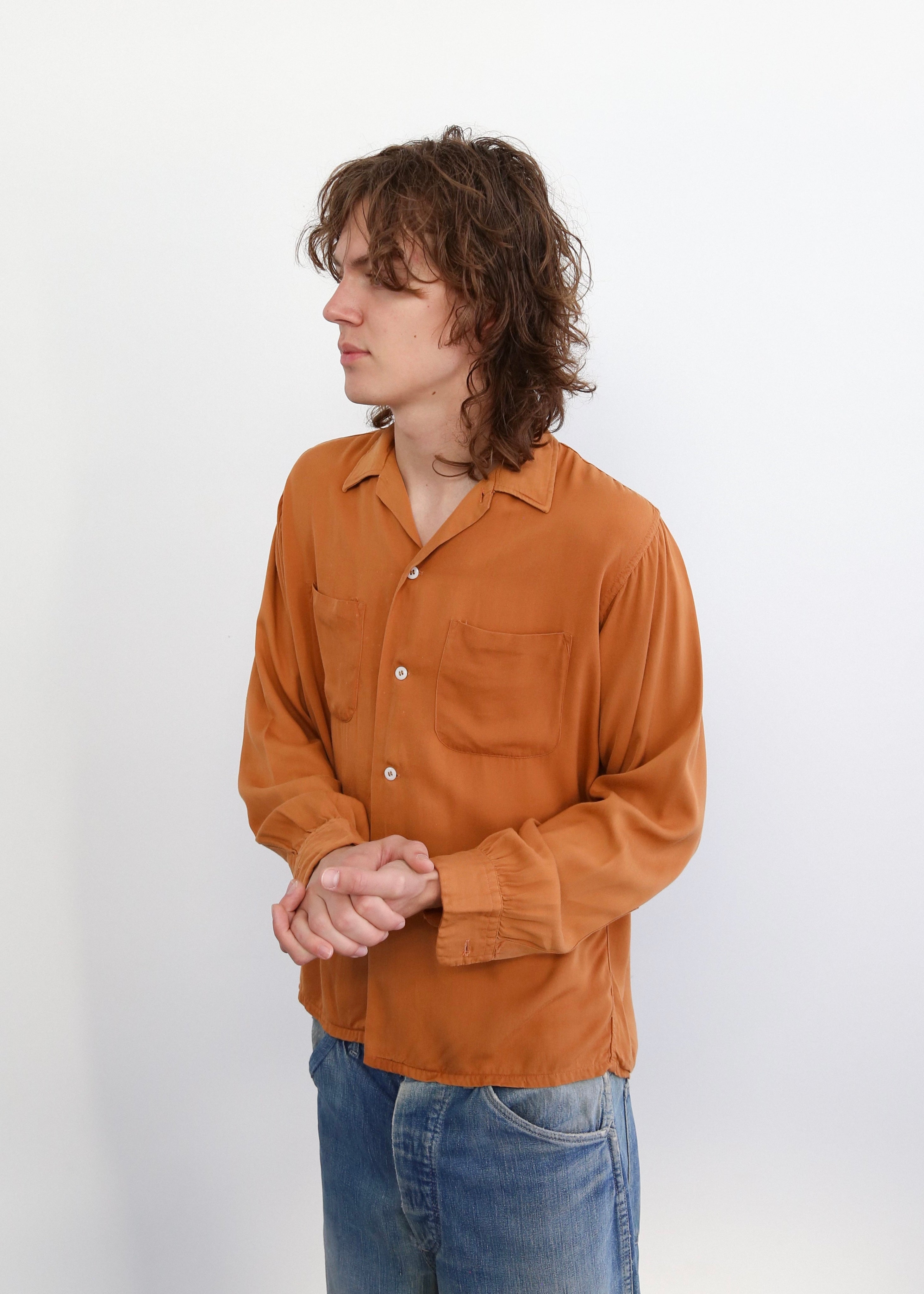 50’s Burnt Orange Gabardine Shirt