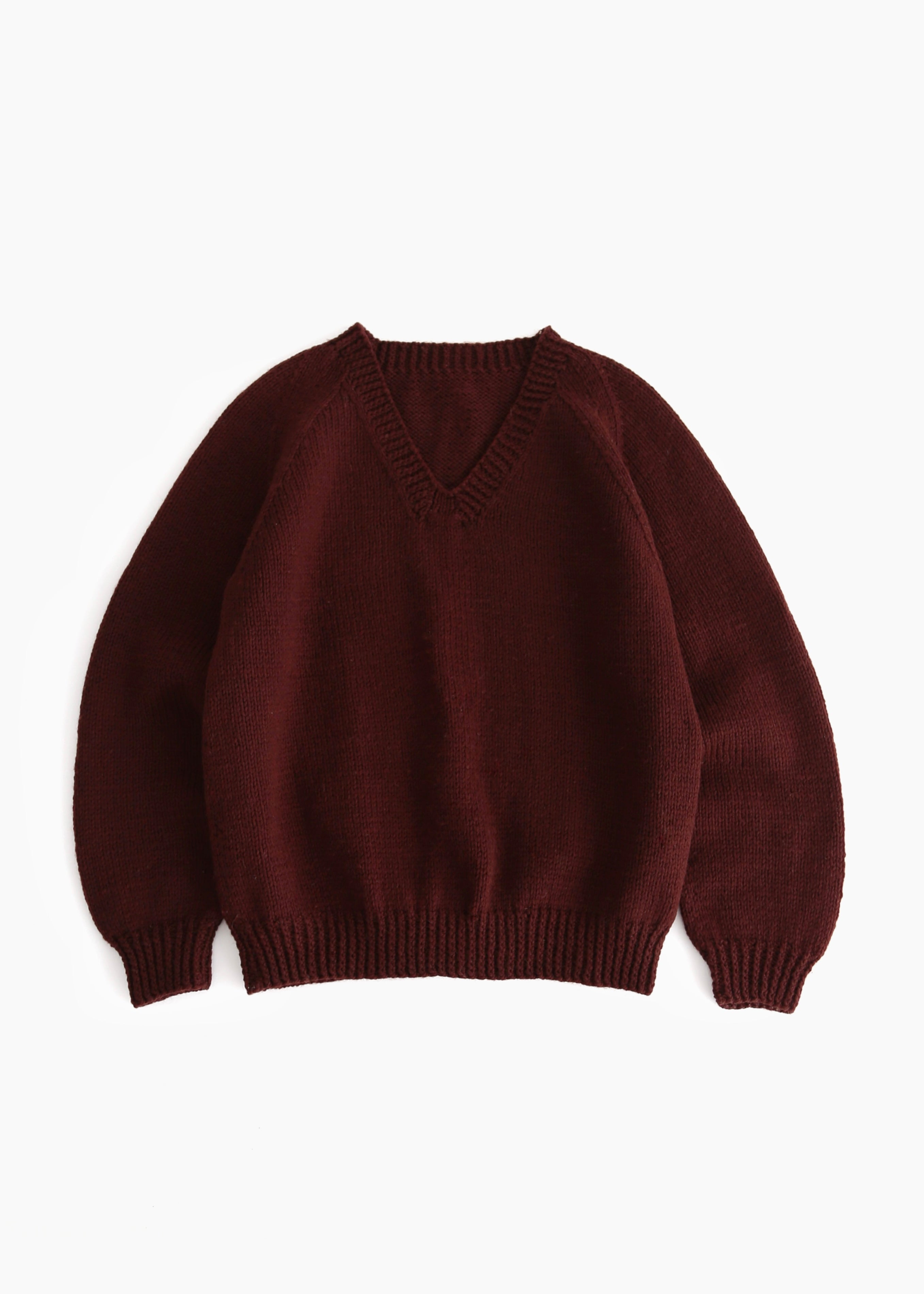 60’S HAND-KNIT V NECK SWEATER