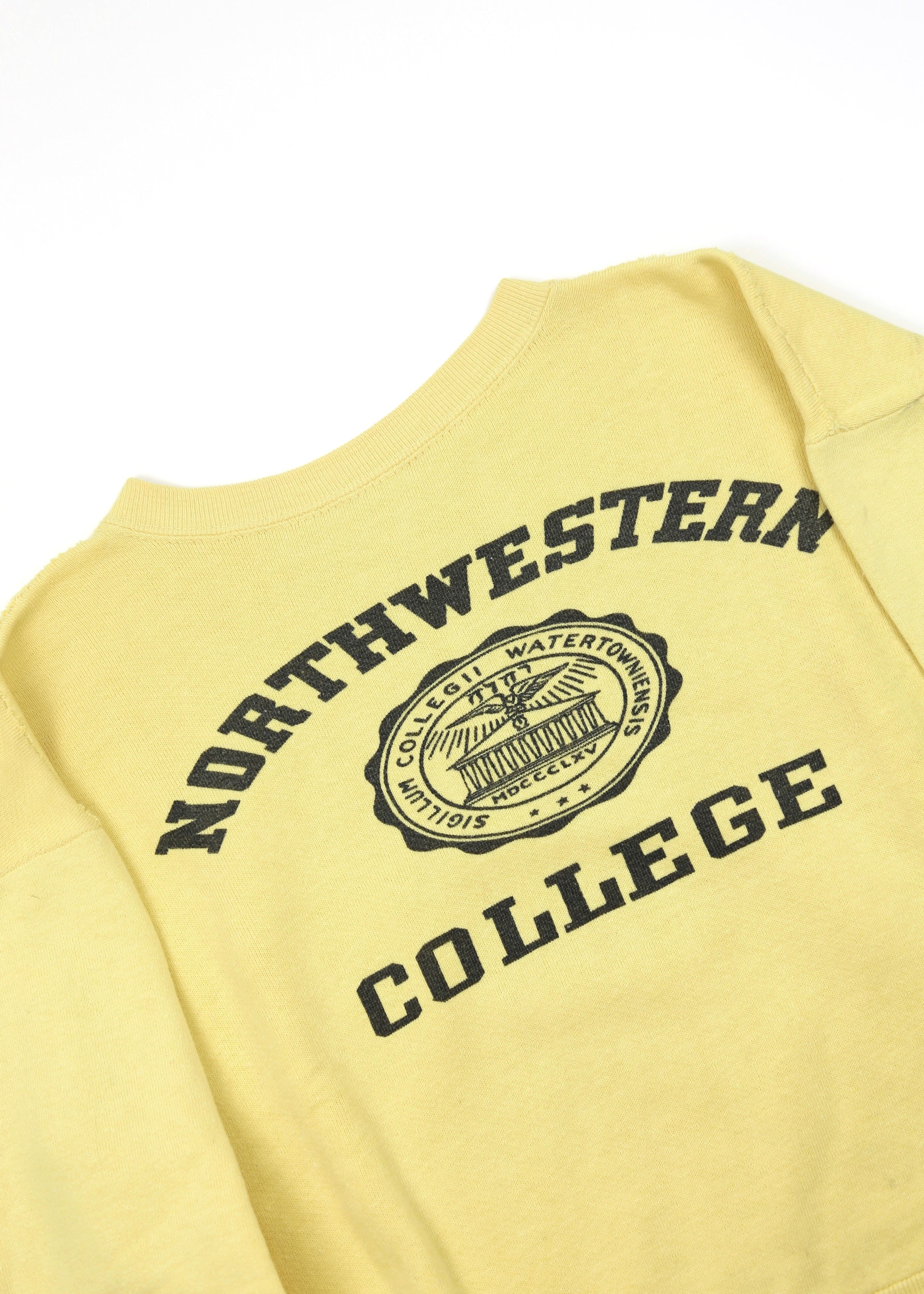 40’s Pale Yellow “Northwestern College” Sweatshirt