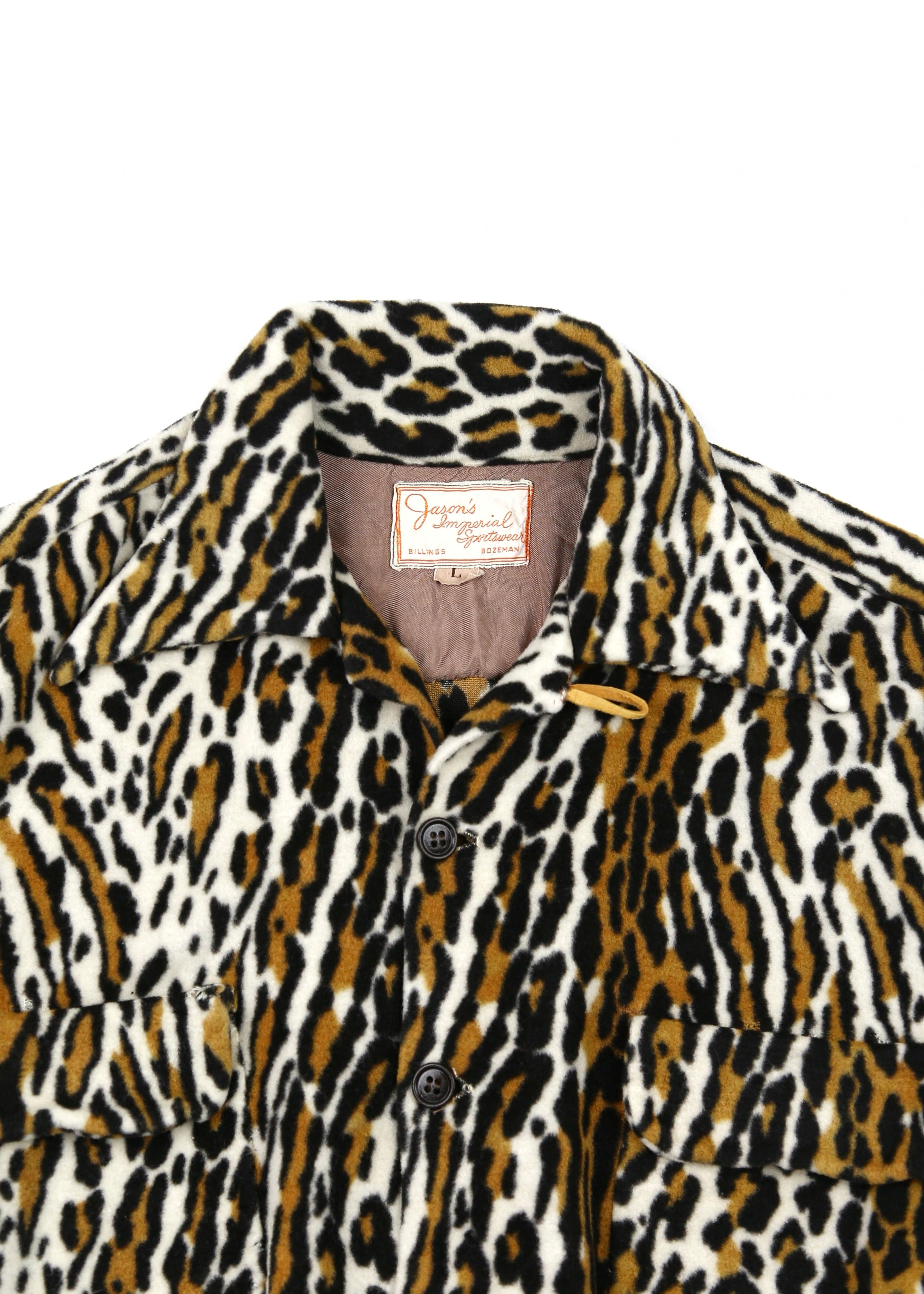 50’s Leopard Print Loop Collar Shirt