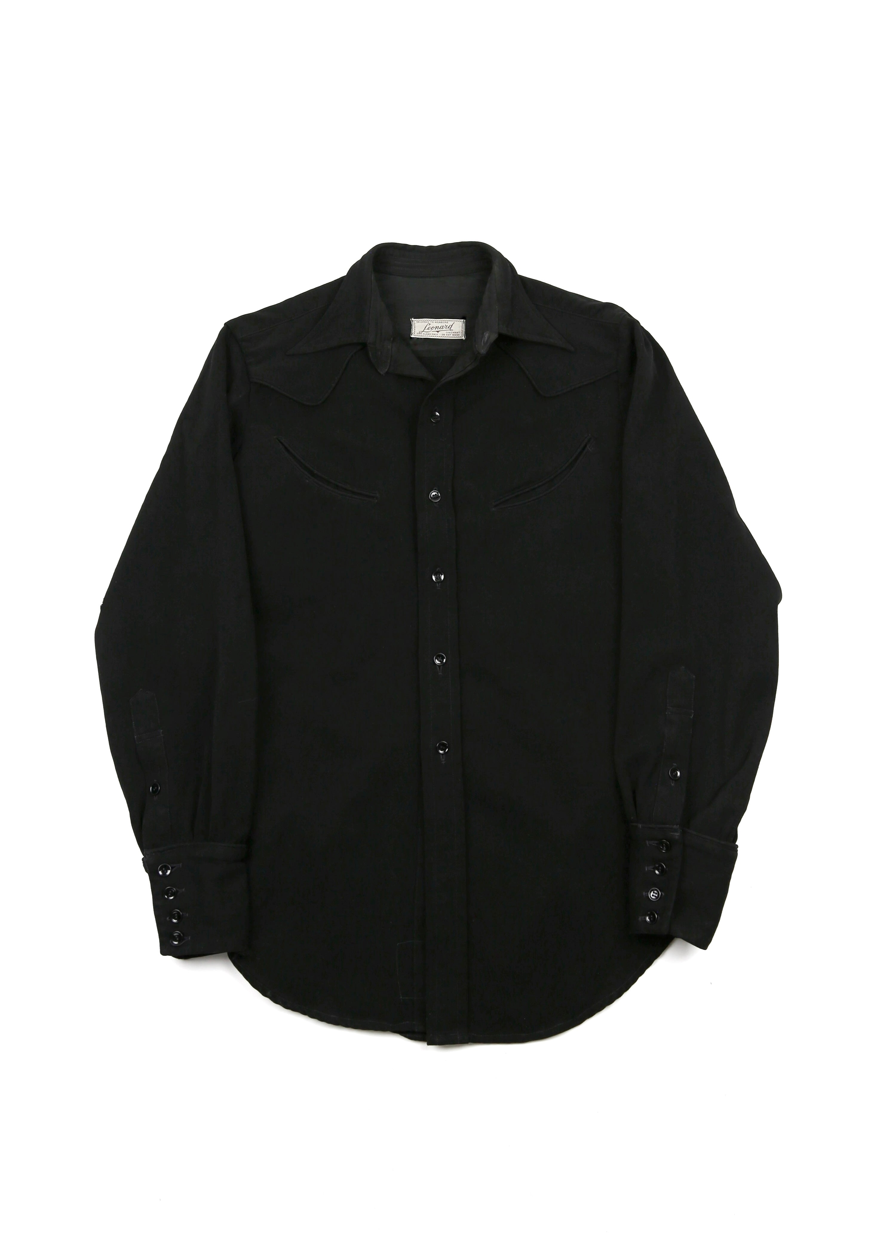 40’s BLACK GABARDINE WESTERN SHIRT