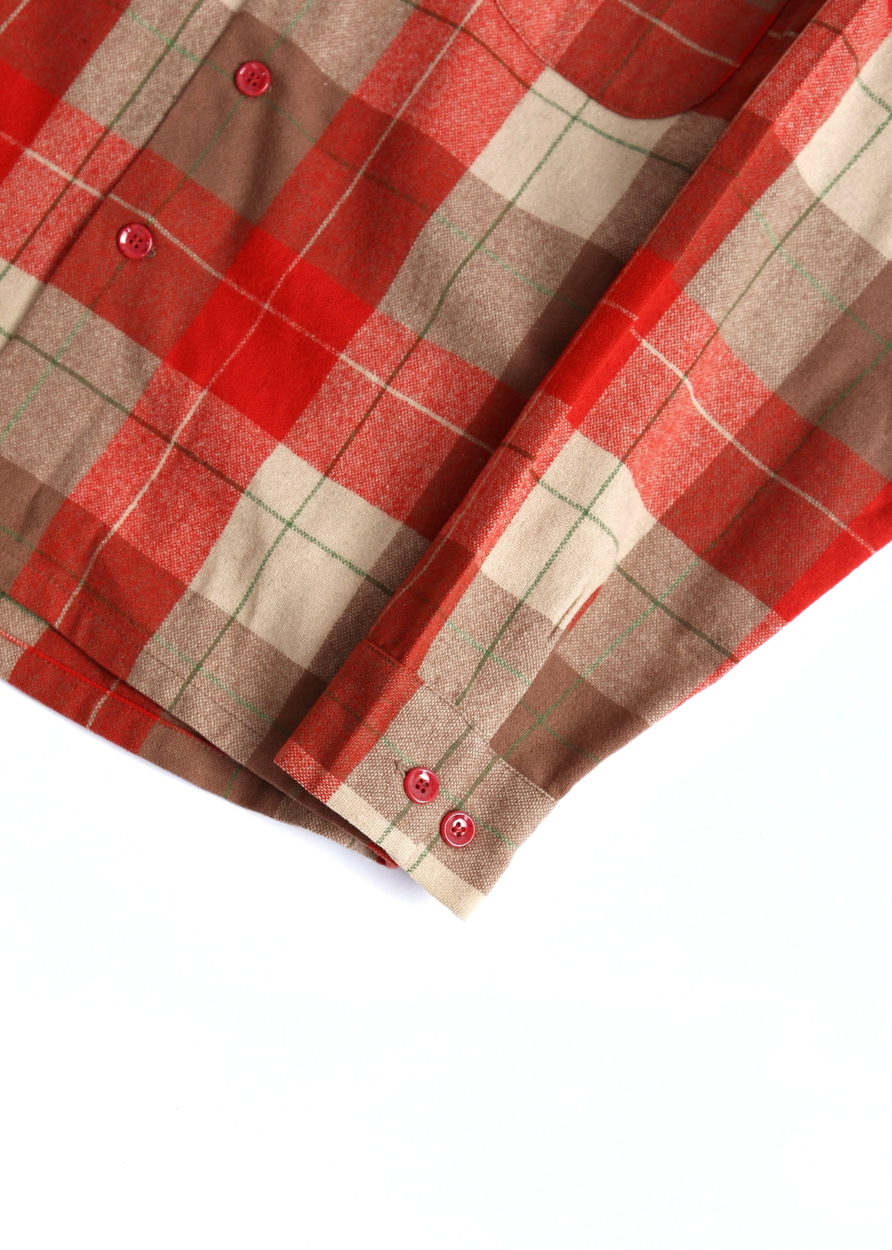 50’s Plaid Wool Loop Collar L/S SHIRT