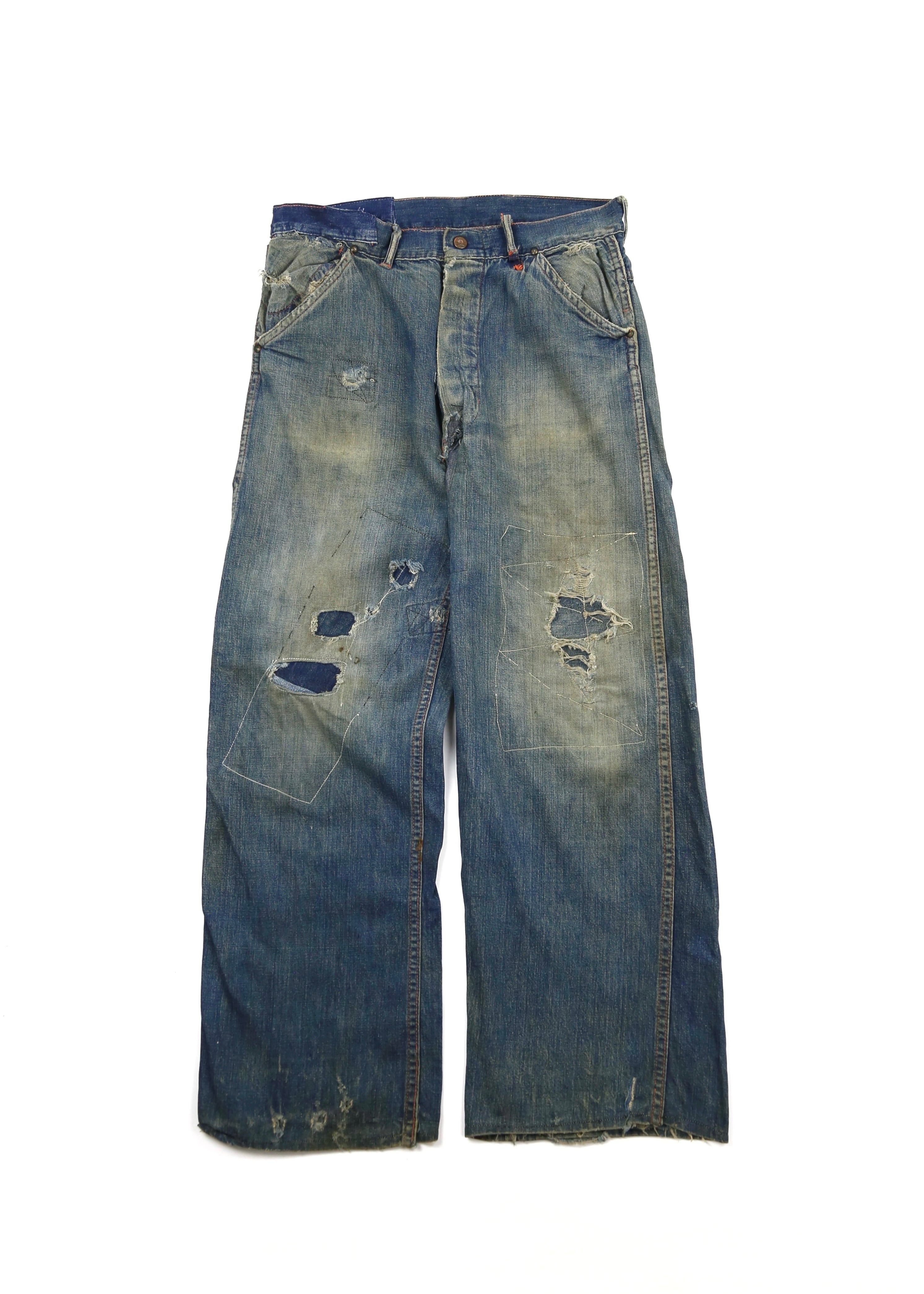 40’s DISTRESSED DENIM CARPENTERS JEANS