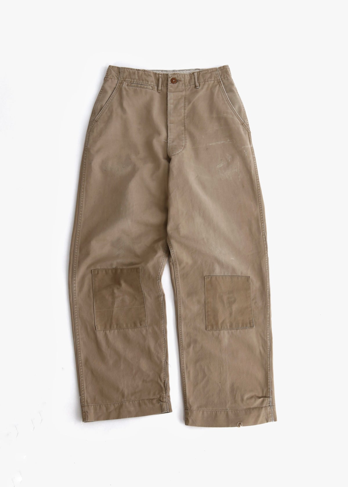 40’S US ARMY KHAKI TROUSER W/ KNEE PATCHES