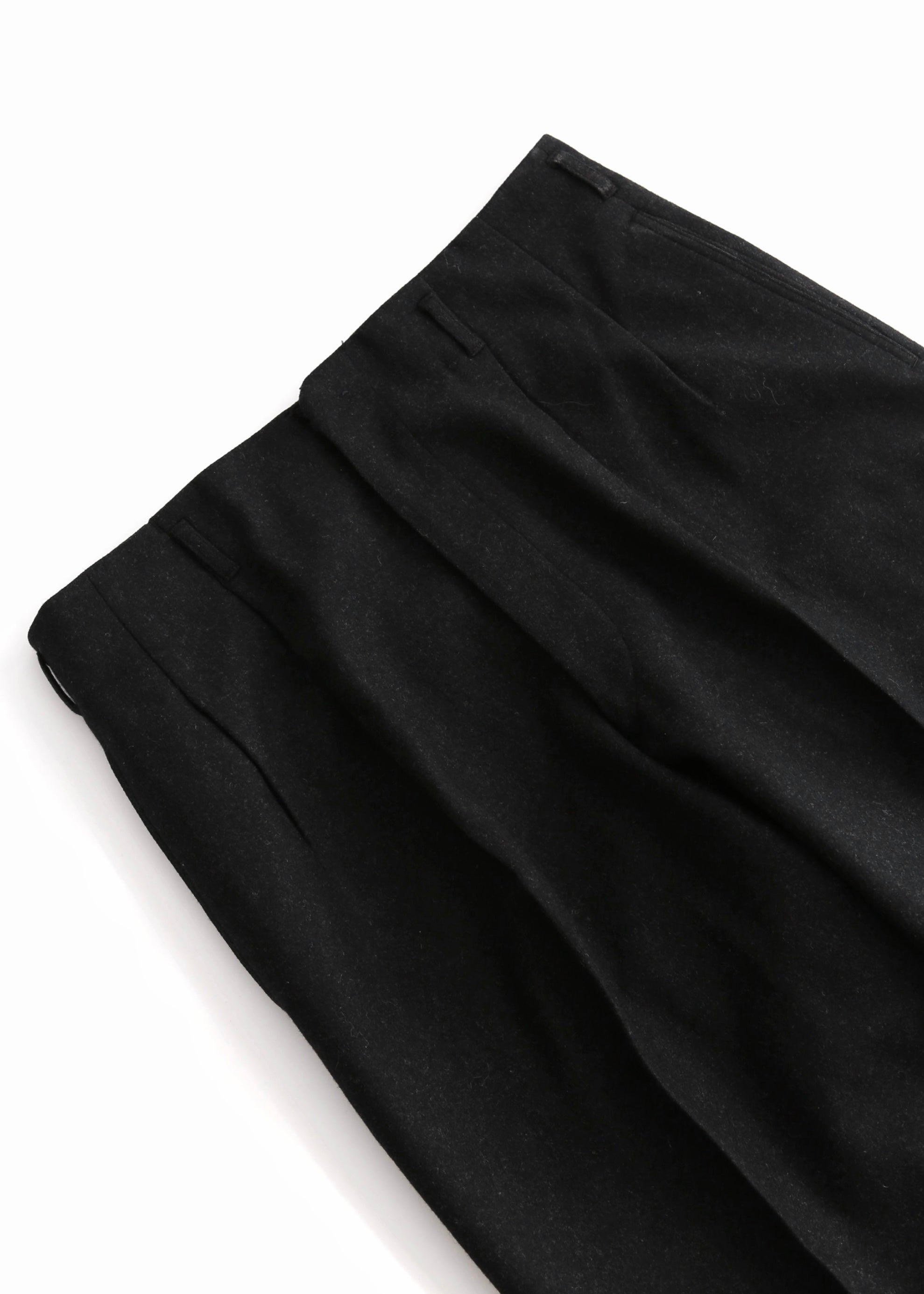 40’S BLACK WOOL DROP LOOP TROUSER
