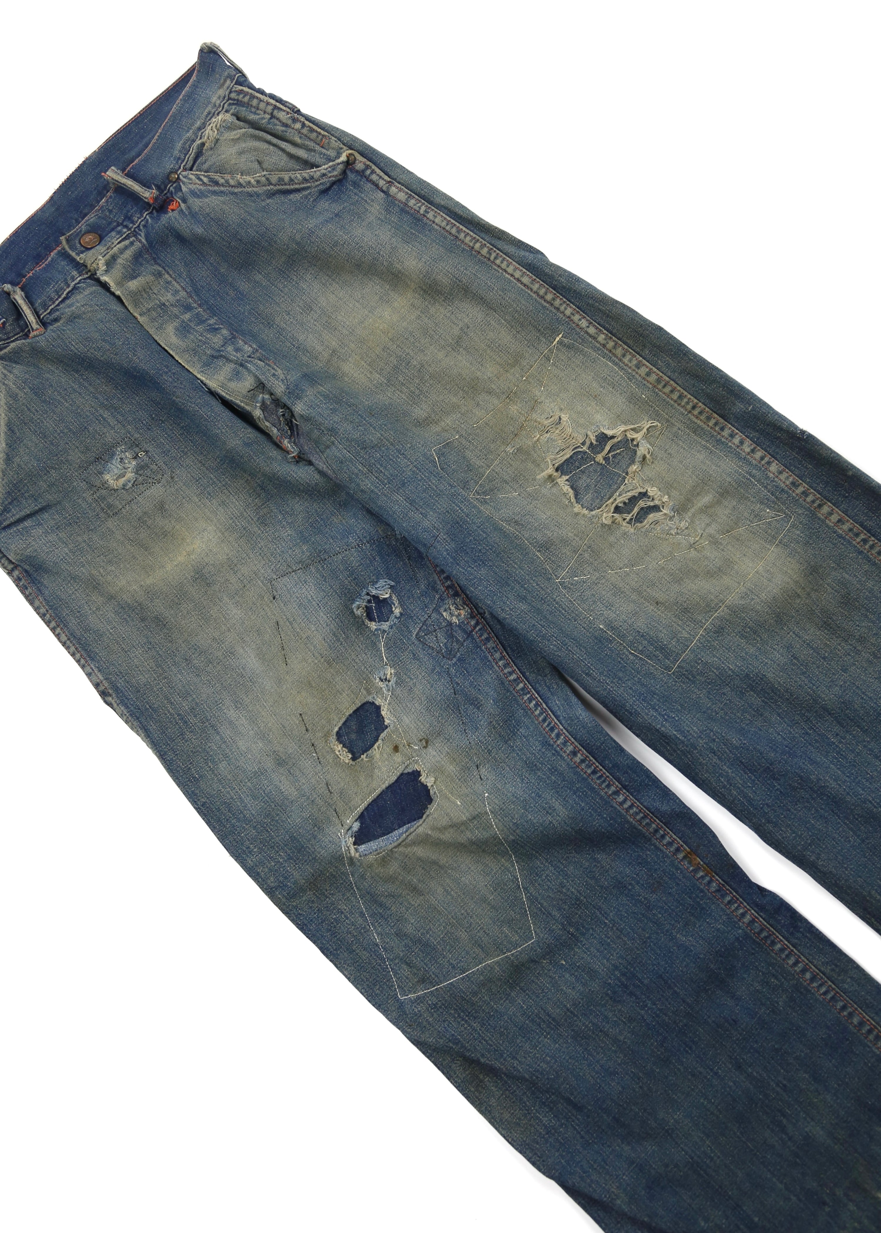 40’s DISTRESSED DENIM CARPENTERS JEANS