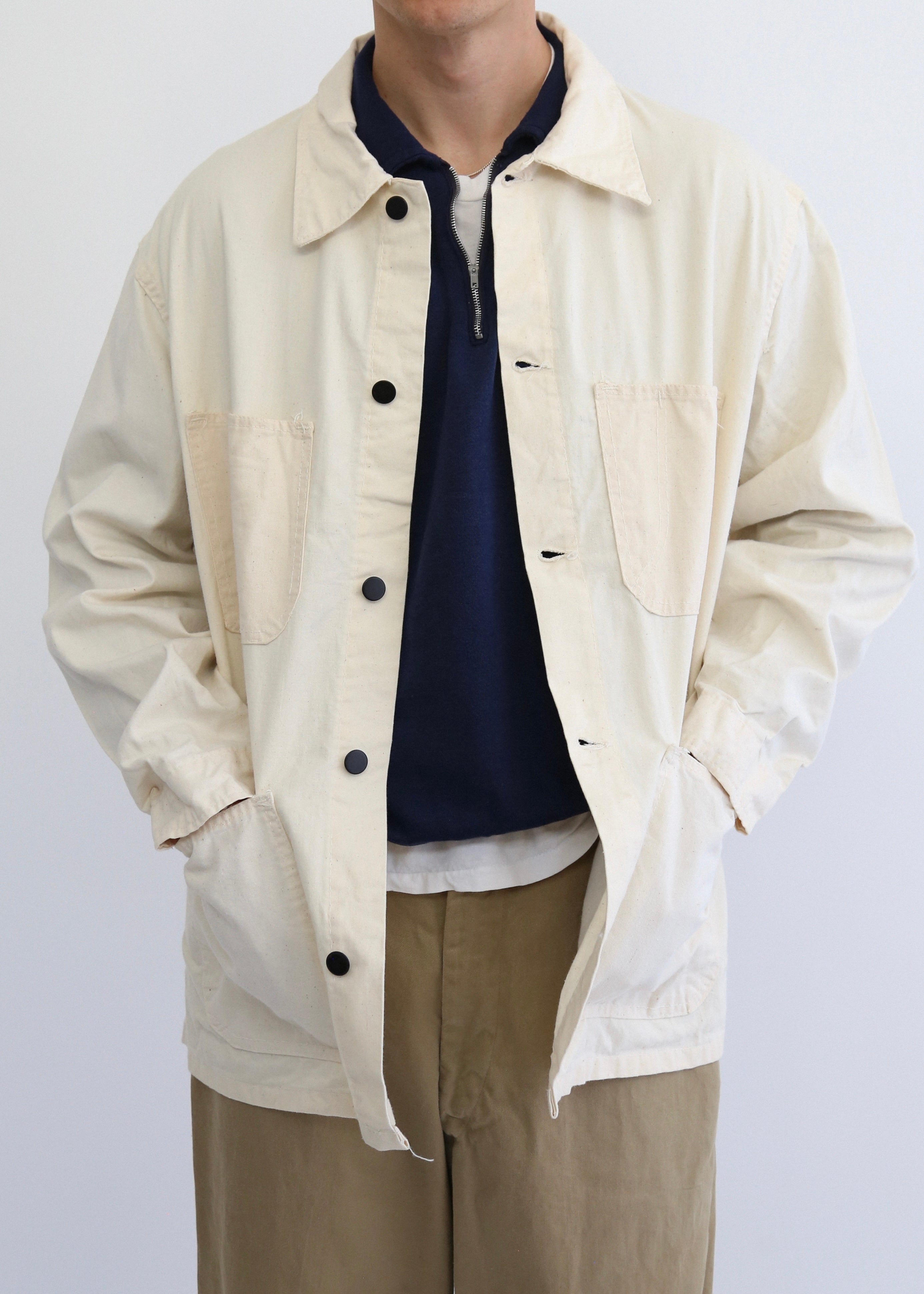 60’S ECRU STONE CUTTER CHORE JACKET