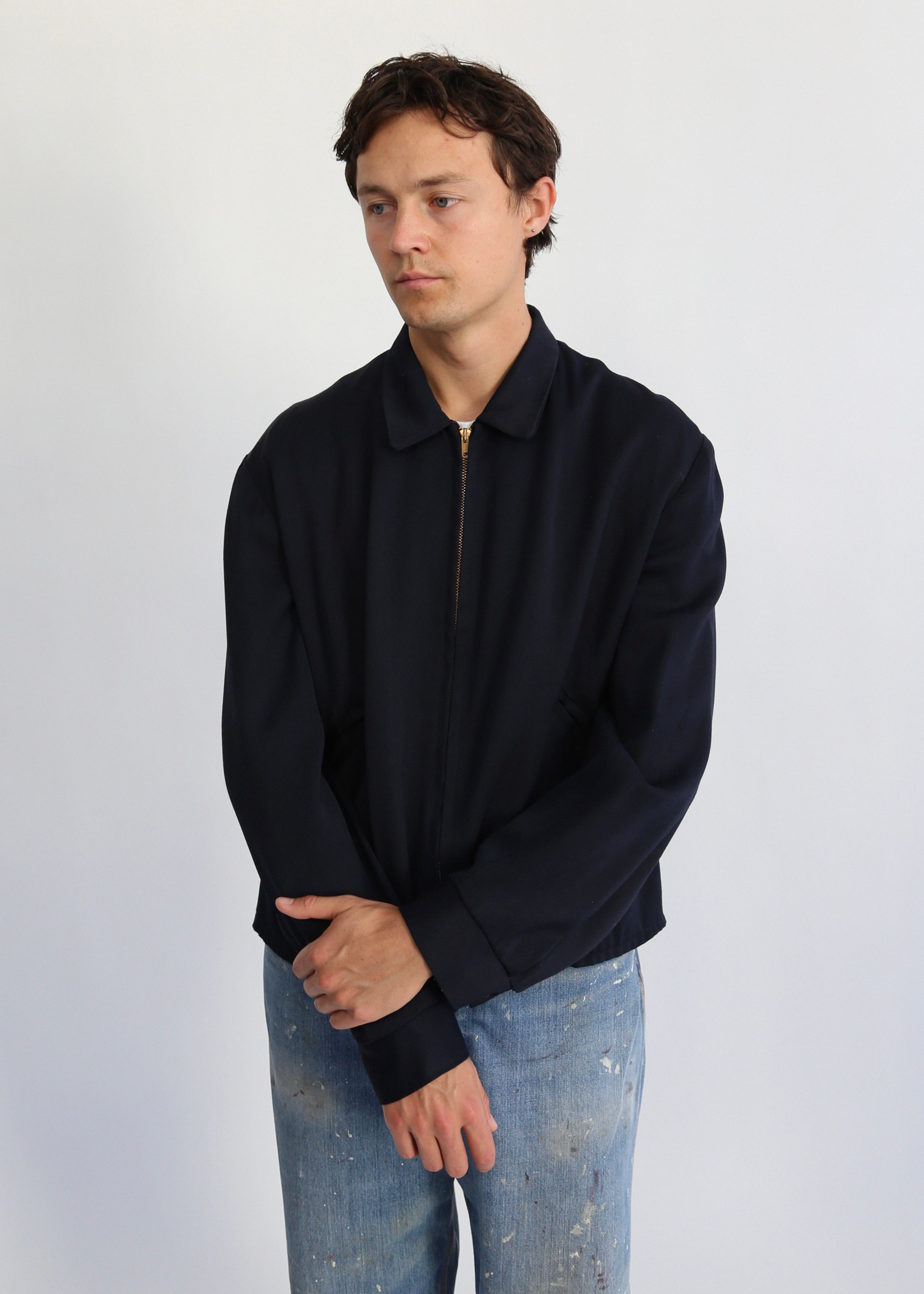 60’s Midnight Navy Gabardine Ricky Jacket