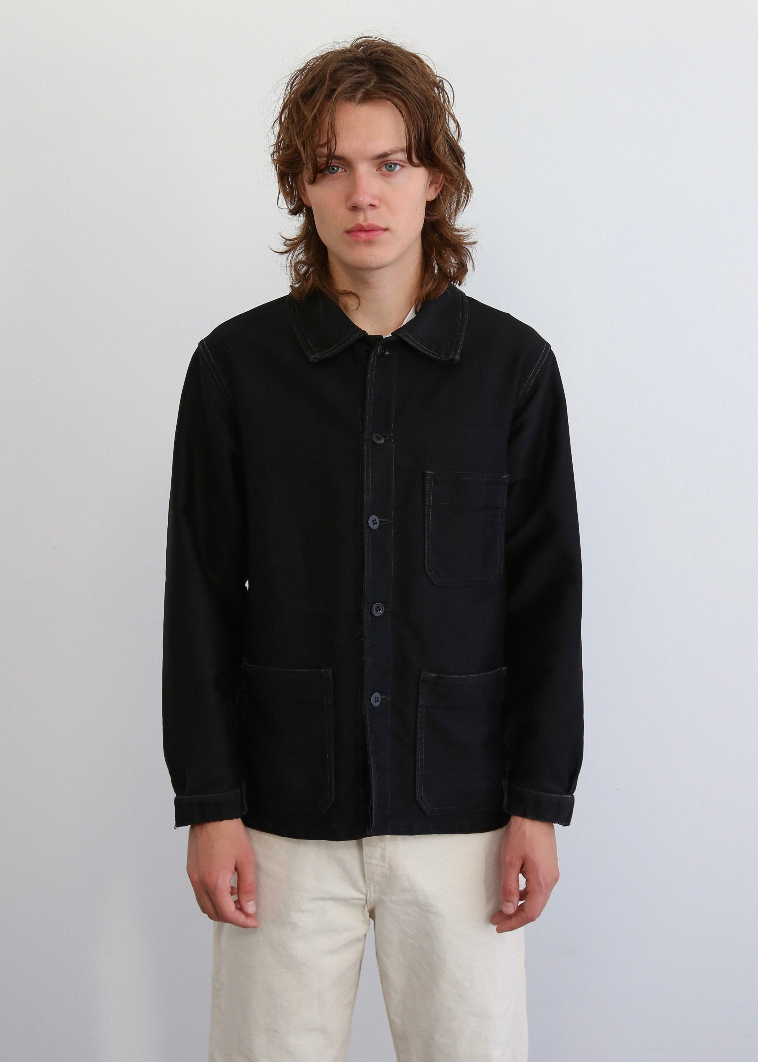 50’s French Black Moleskin Work Jacket