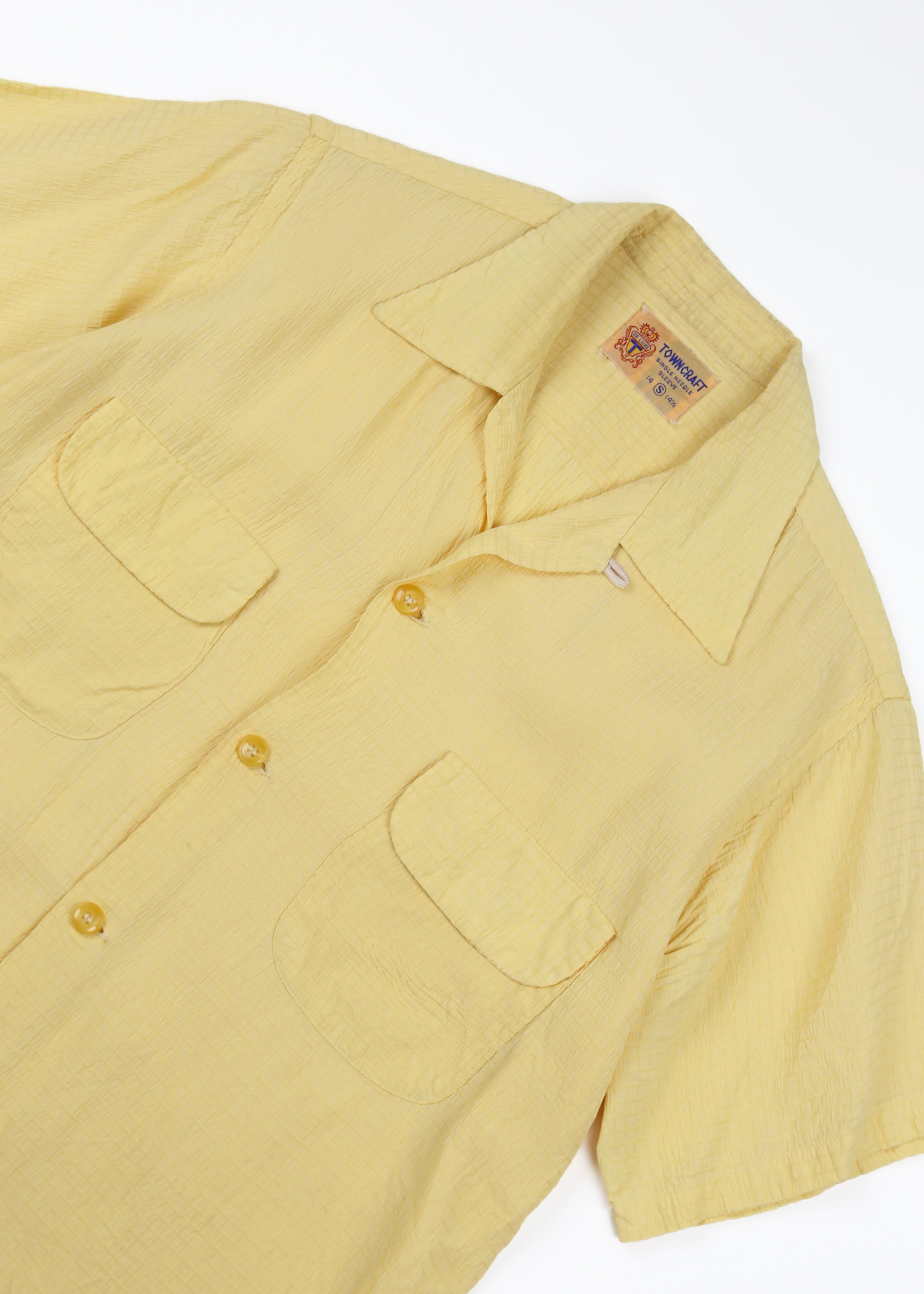 50’s Butter Yellow Loop Collar Shirt