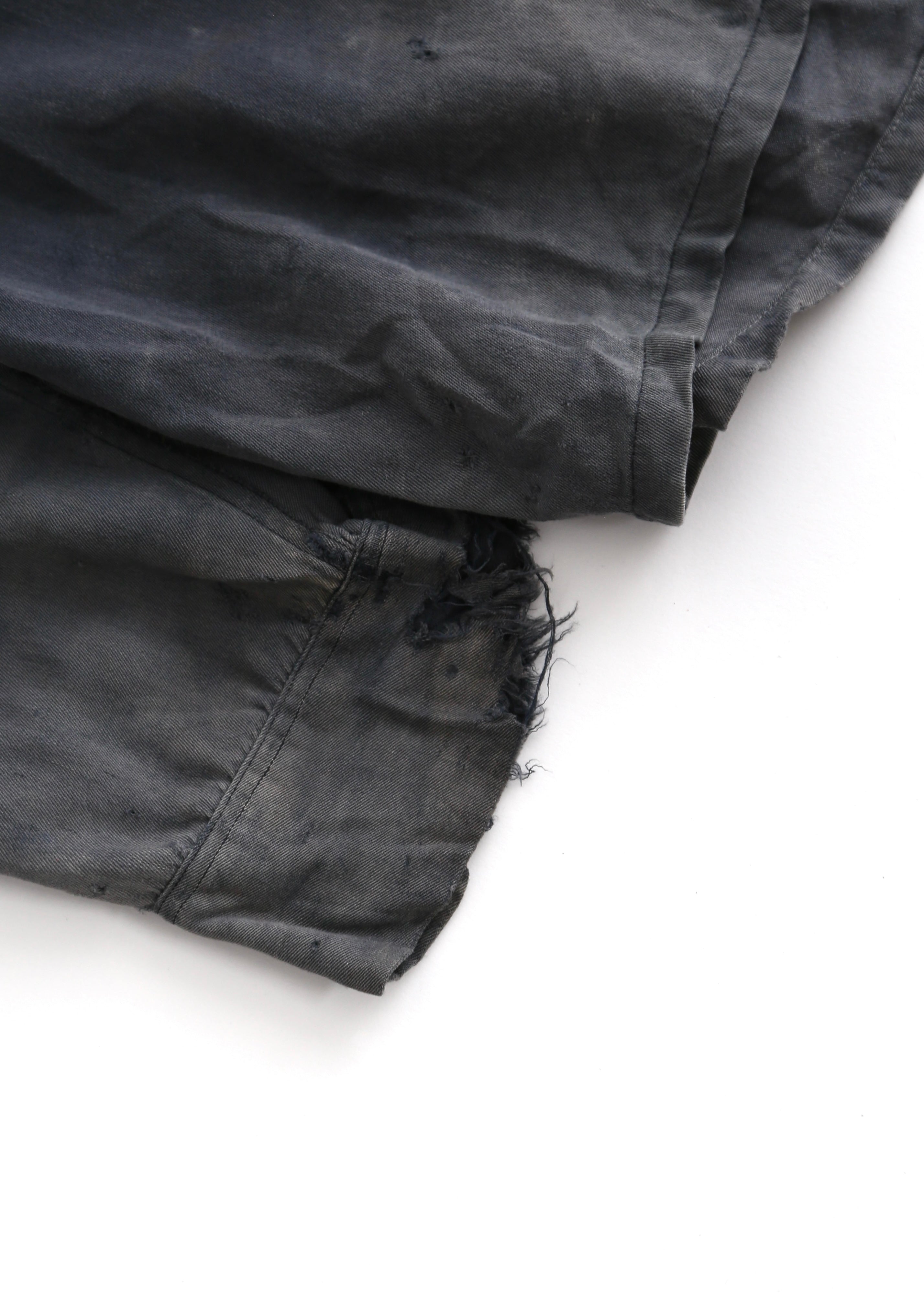 50’S FADED BLACK RAYON DISTRESSED LOOP COLLAR SHIRT