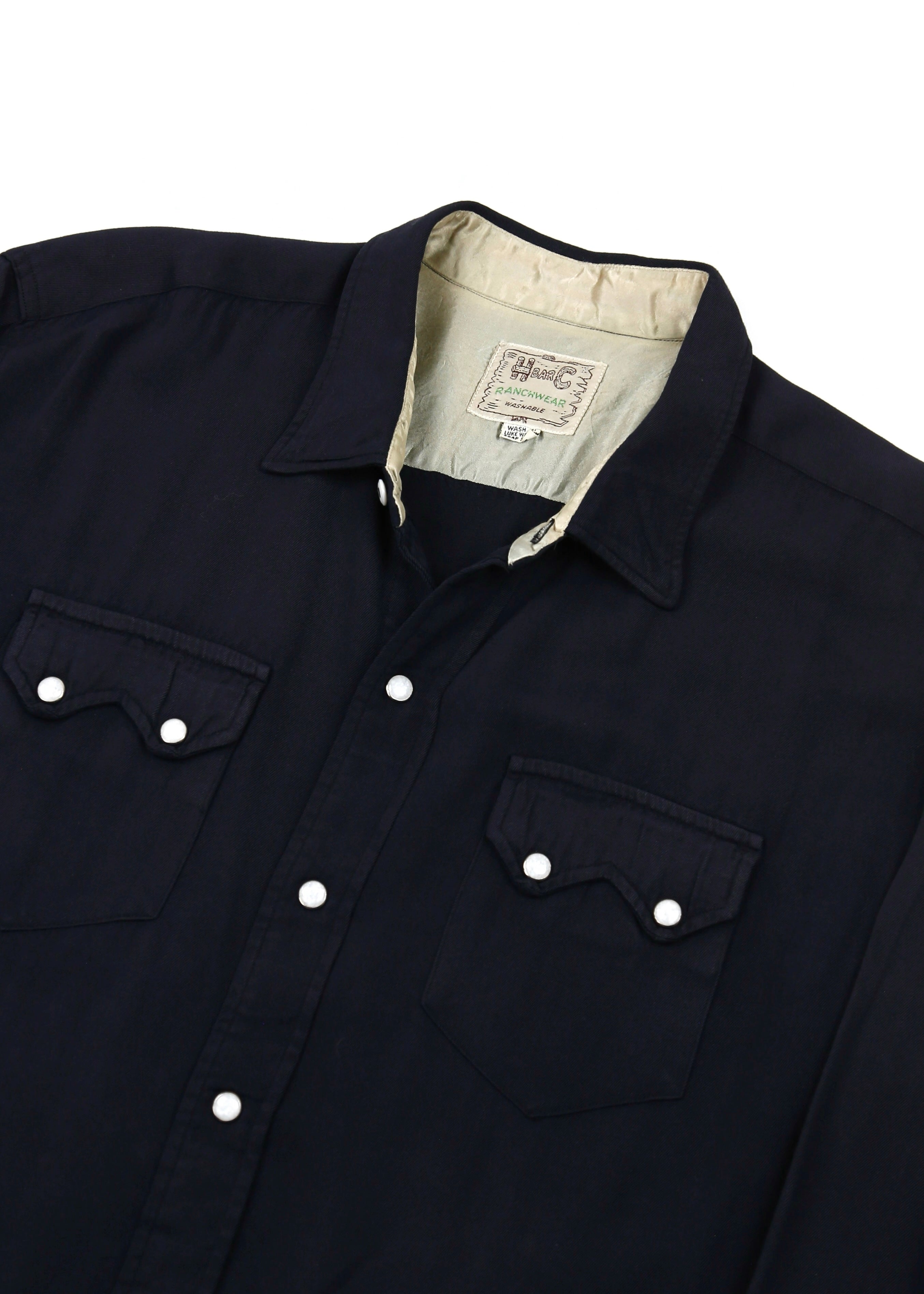 50’s Midnight Navy H BAR C Sawtooth Western Shirt