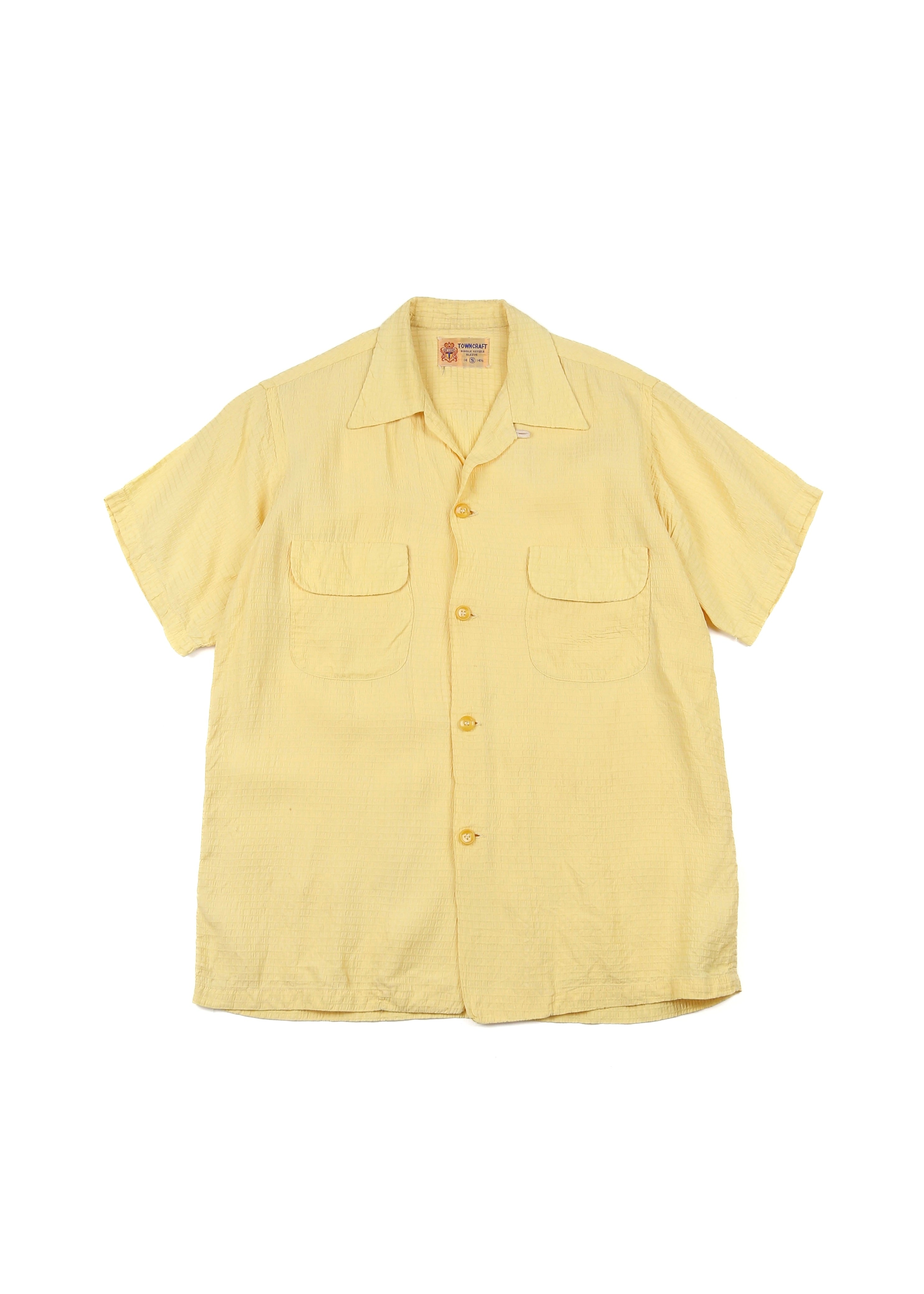 50’s Butter Yellow Loop Collar Shirt