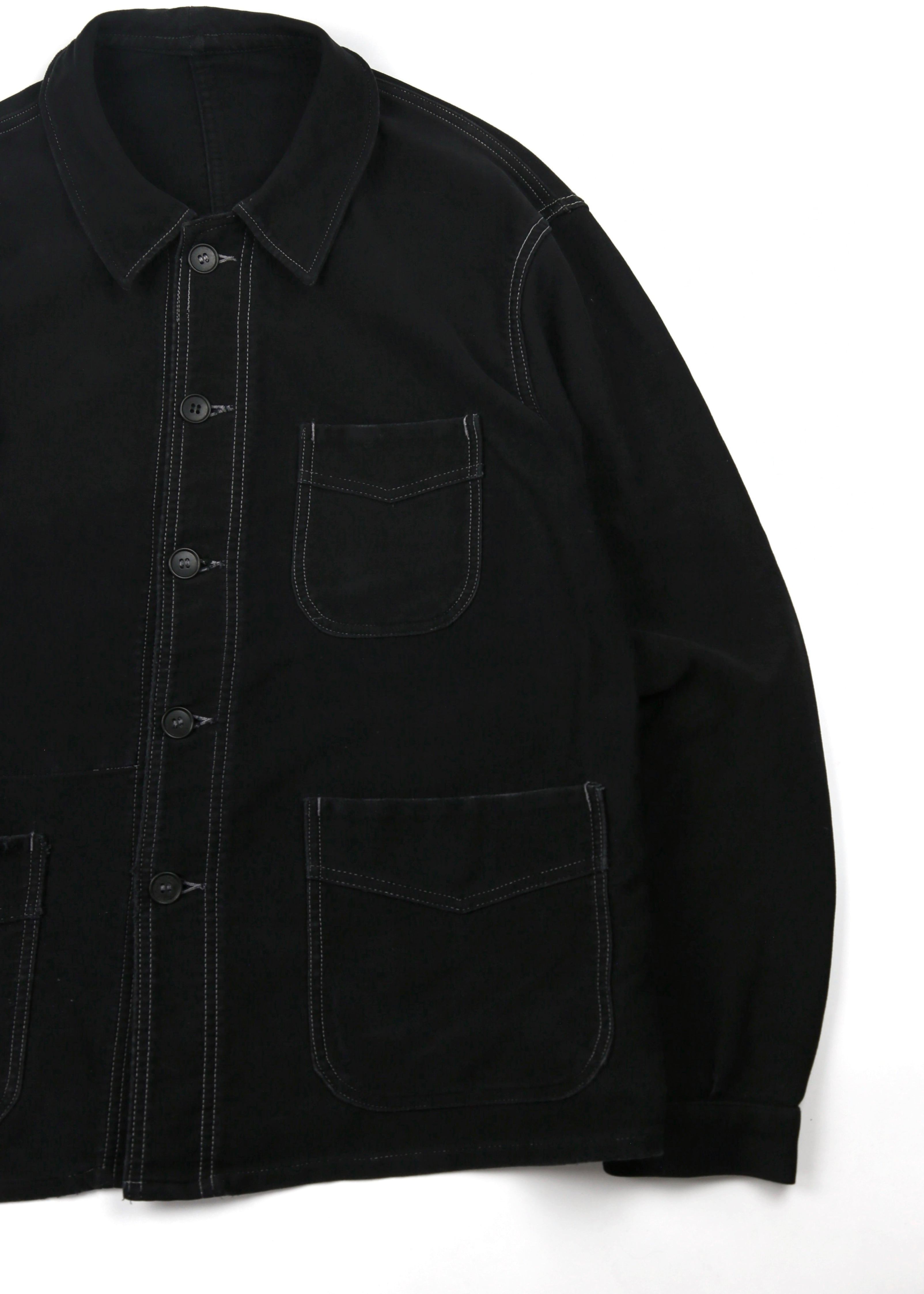 50's~60's French Black Moleskin Work Jacket – Swimmers