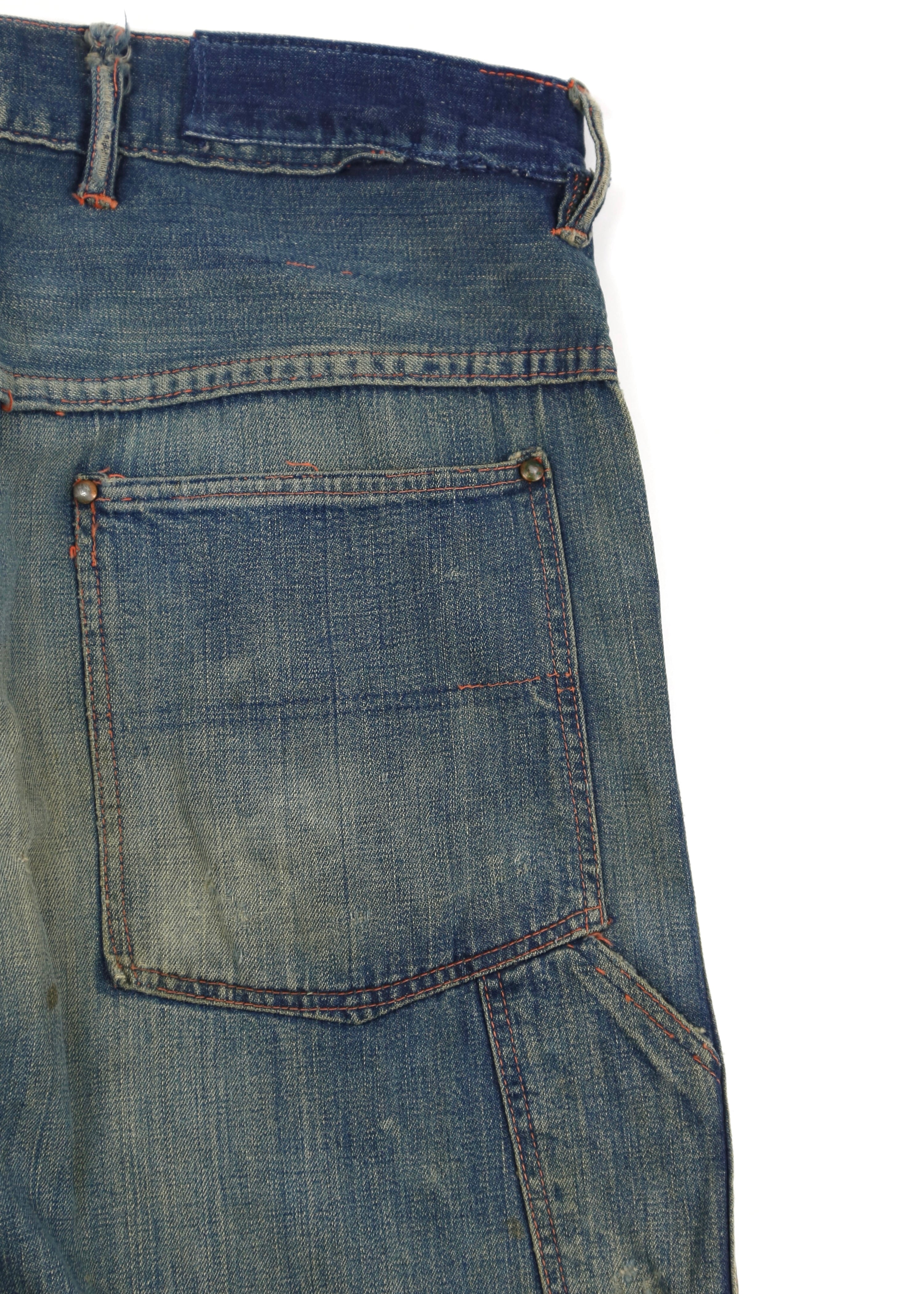 40’s DISTRESSED DENIM CARPENTERS JEANS