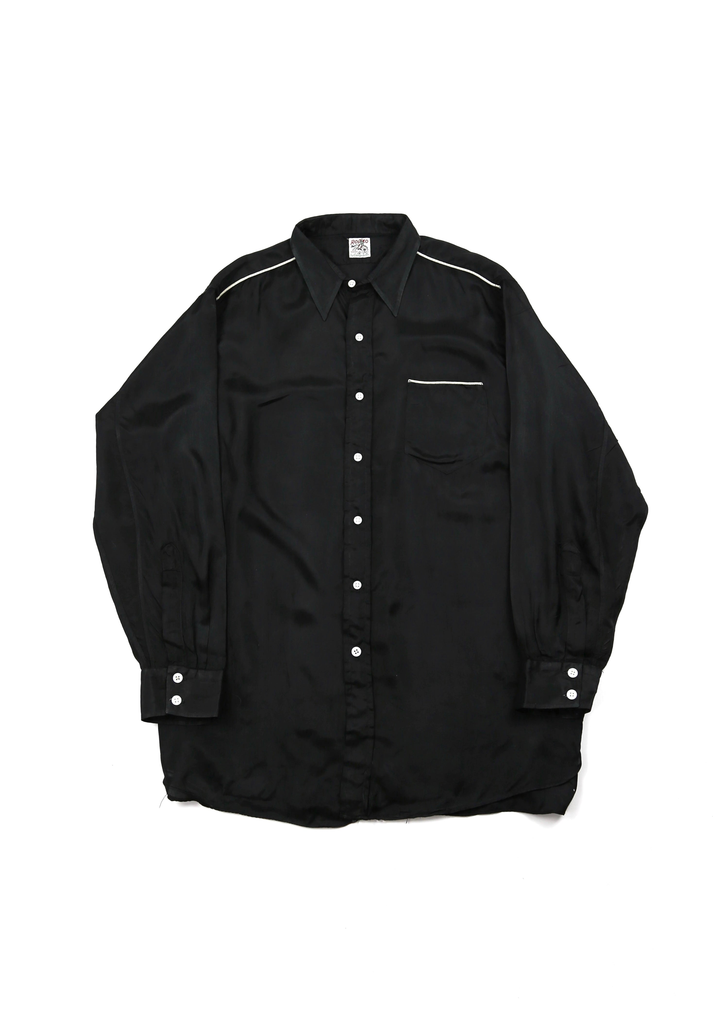 30’s Black Satin Rodeo Shirt