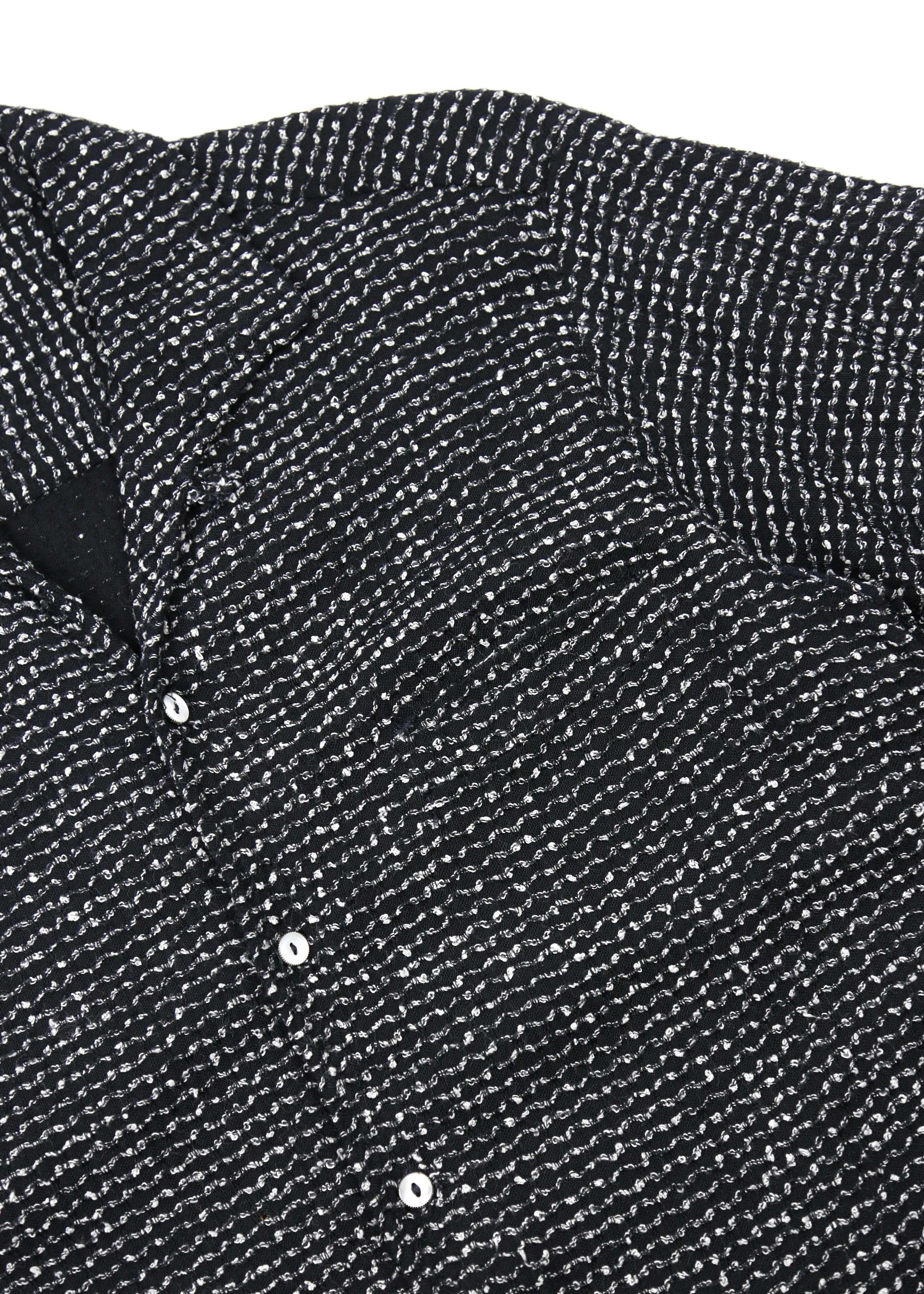 50’s Textured Black Loop Collar Shirt