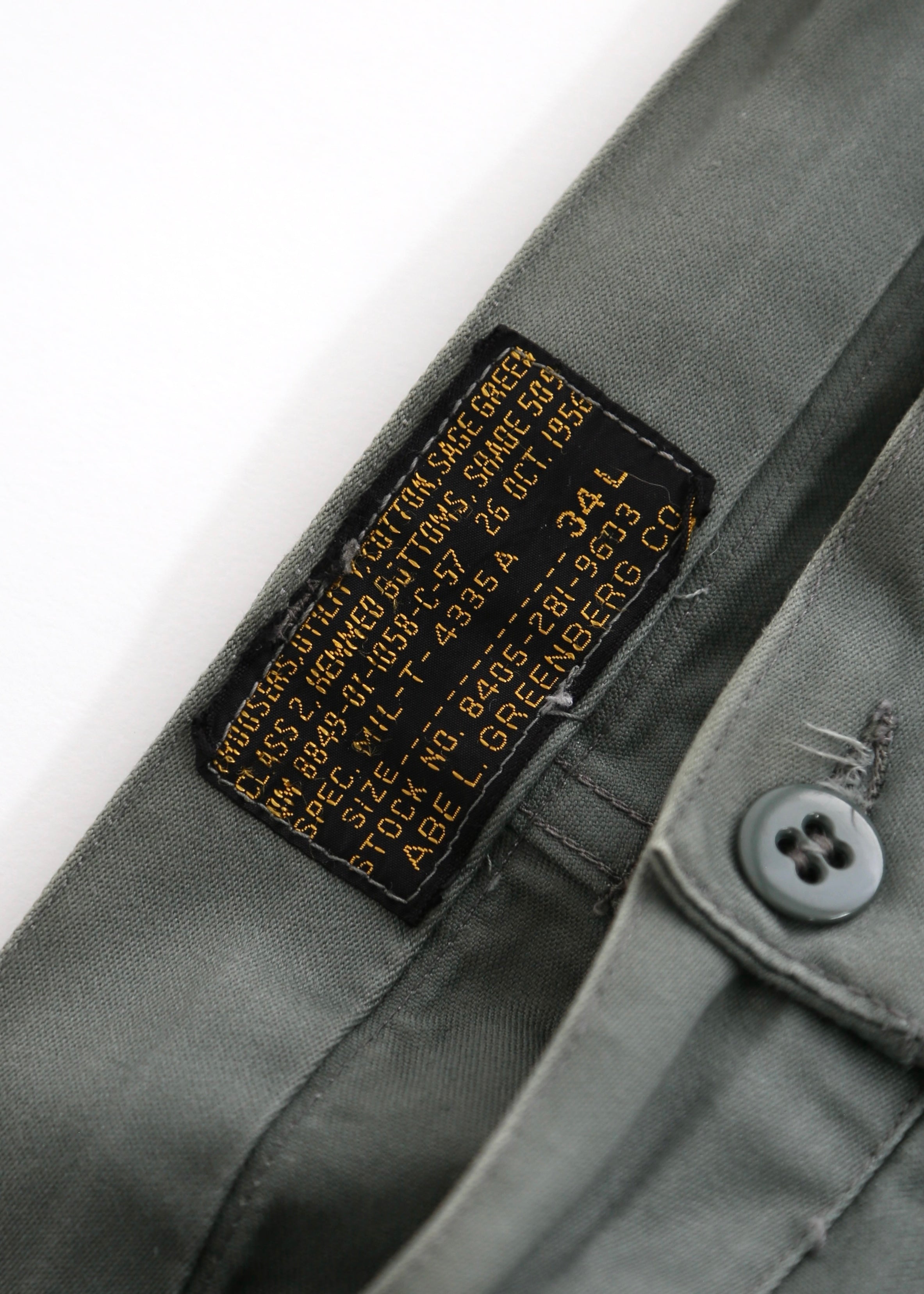 50’S USAF SAGE GREEN MECHANIC TROUSERS
