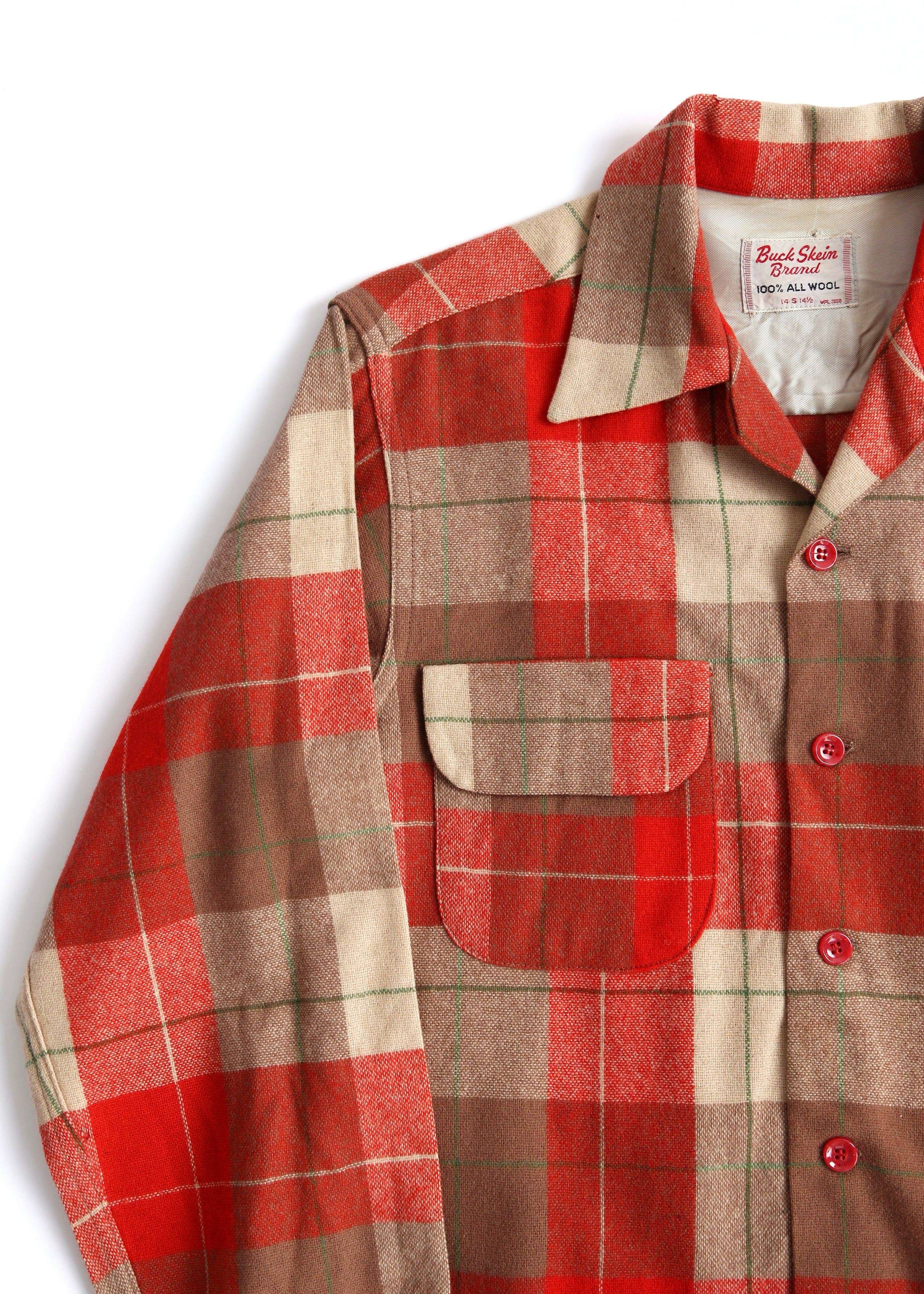 50’s Plaid Wool Loop Collar L/S SHIRT