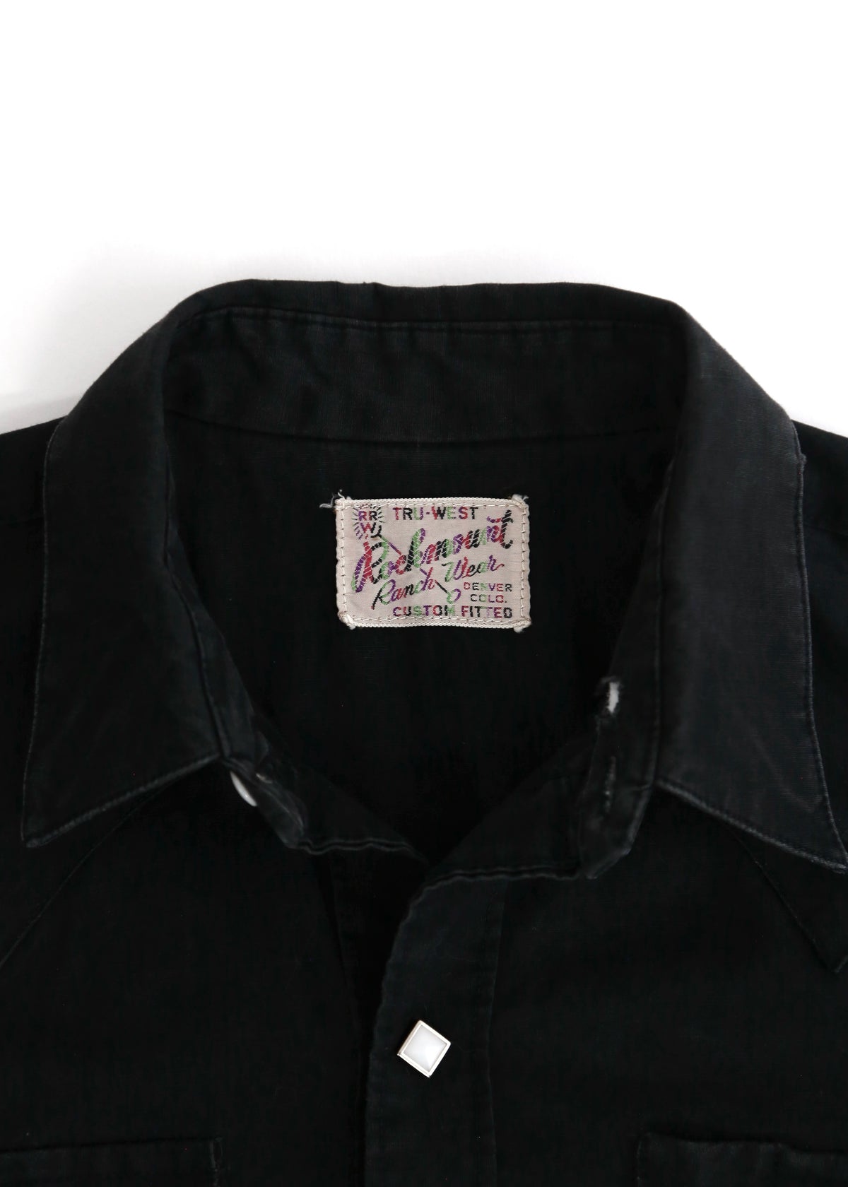 60’S BLACK COTTON PEARL SNAP WESTERN SHIRT