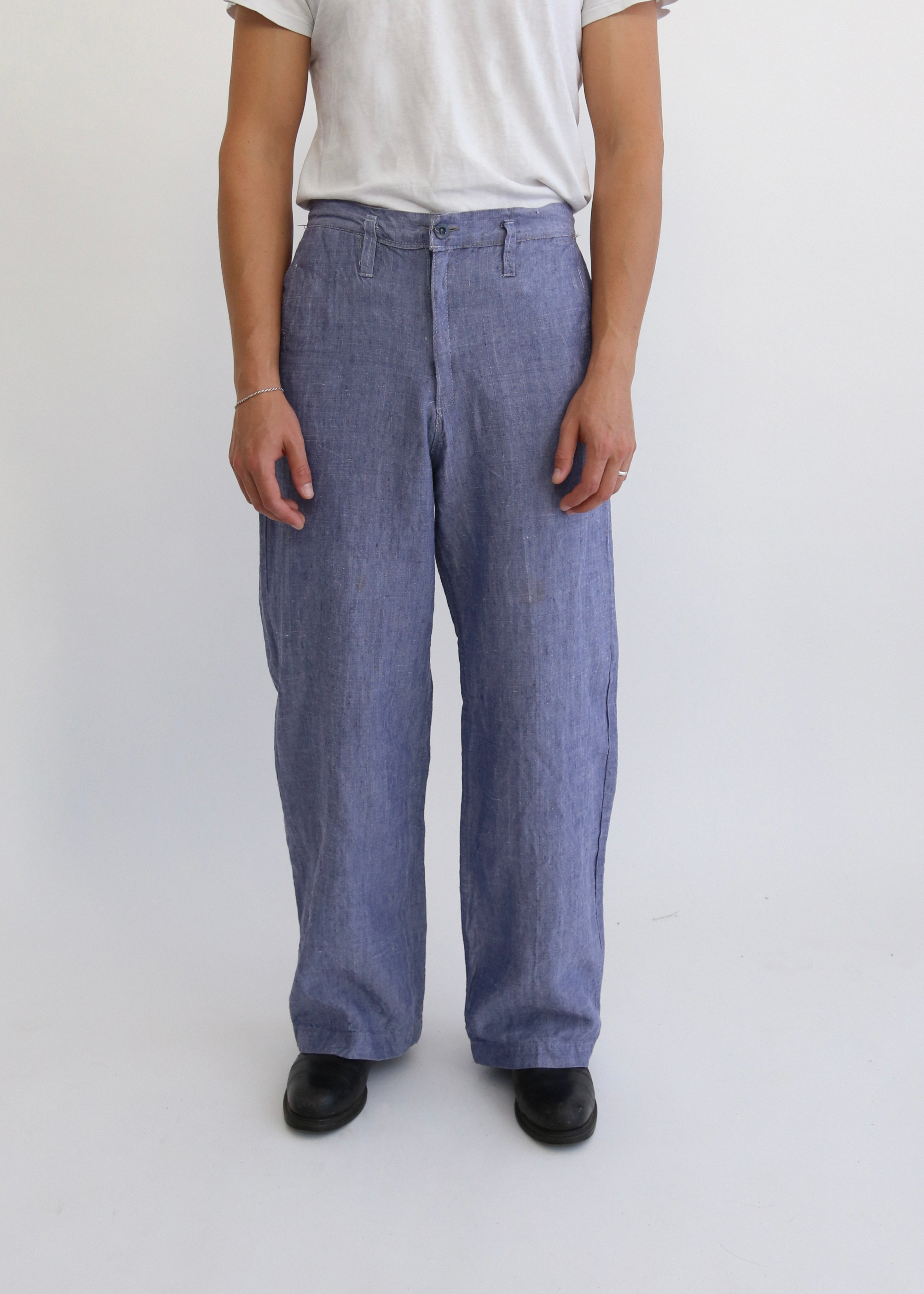 50’S FRENCH NAVY LINEN TROUSER