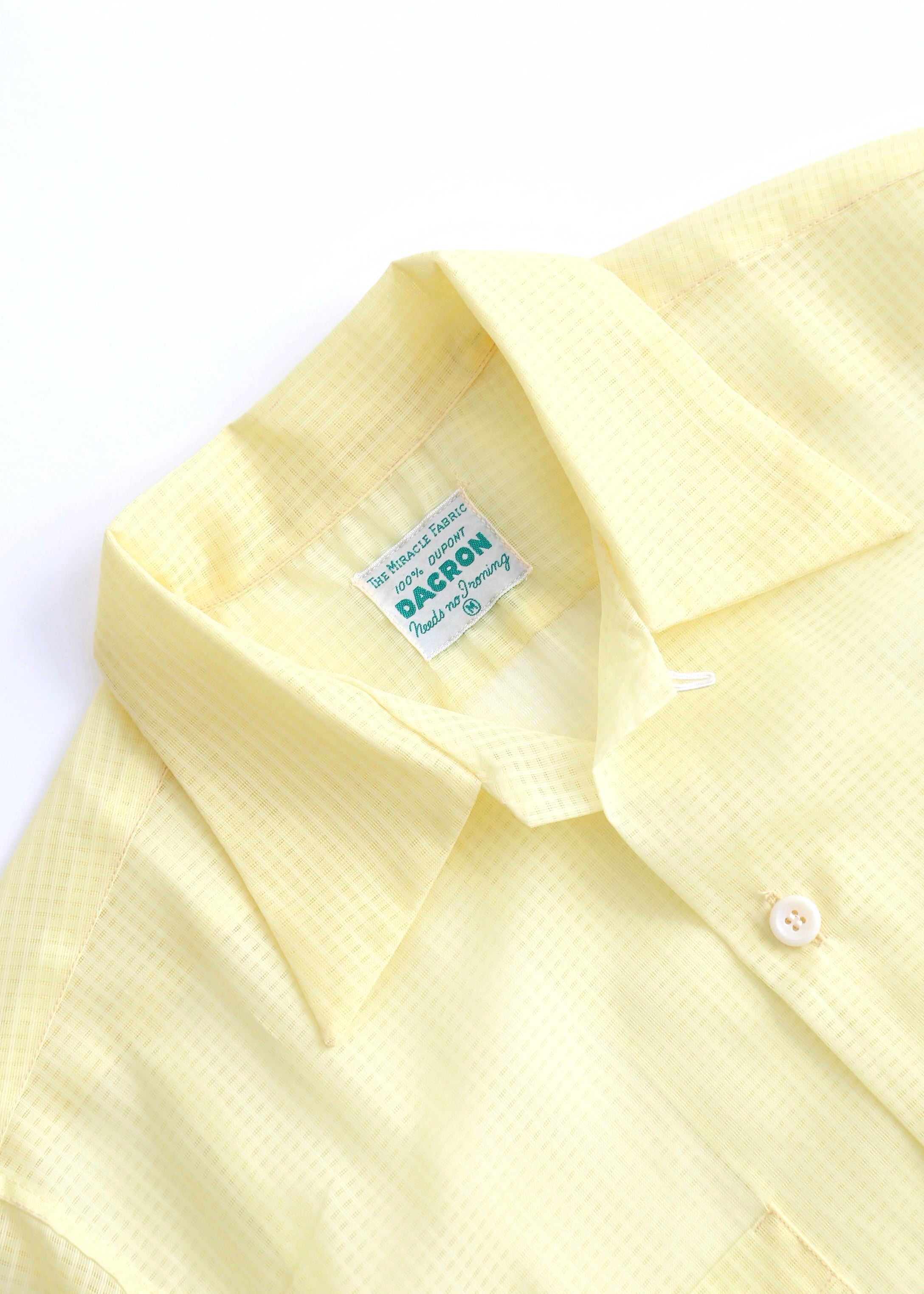 50’S PALE YELLOW SHEER LOOP COLLAR SHIRT