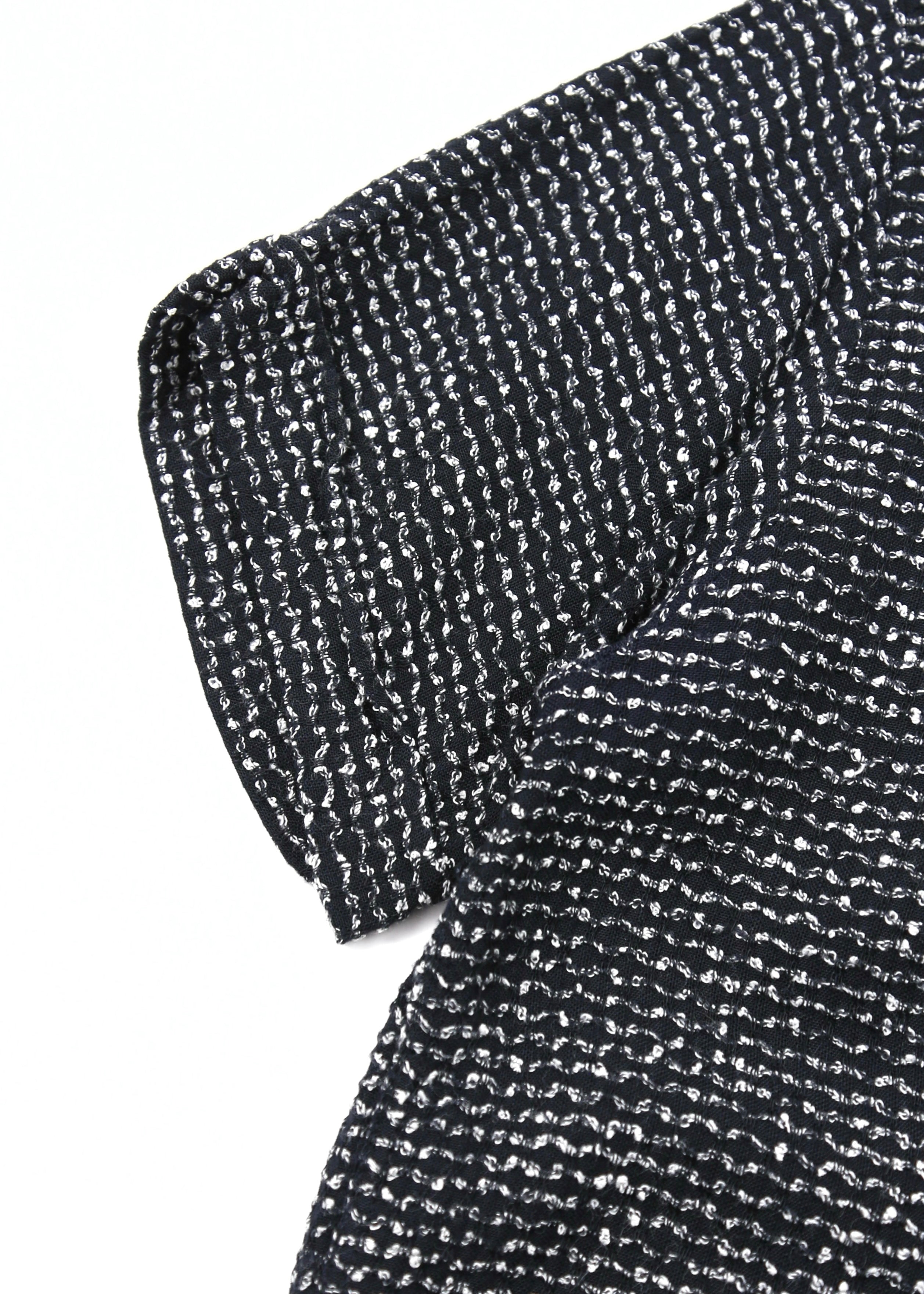 50’s Textured Black Loop Collar Shirt