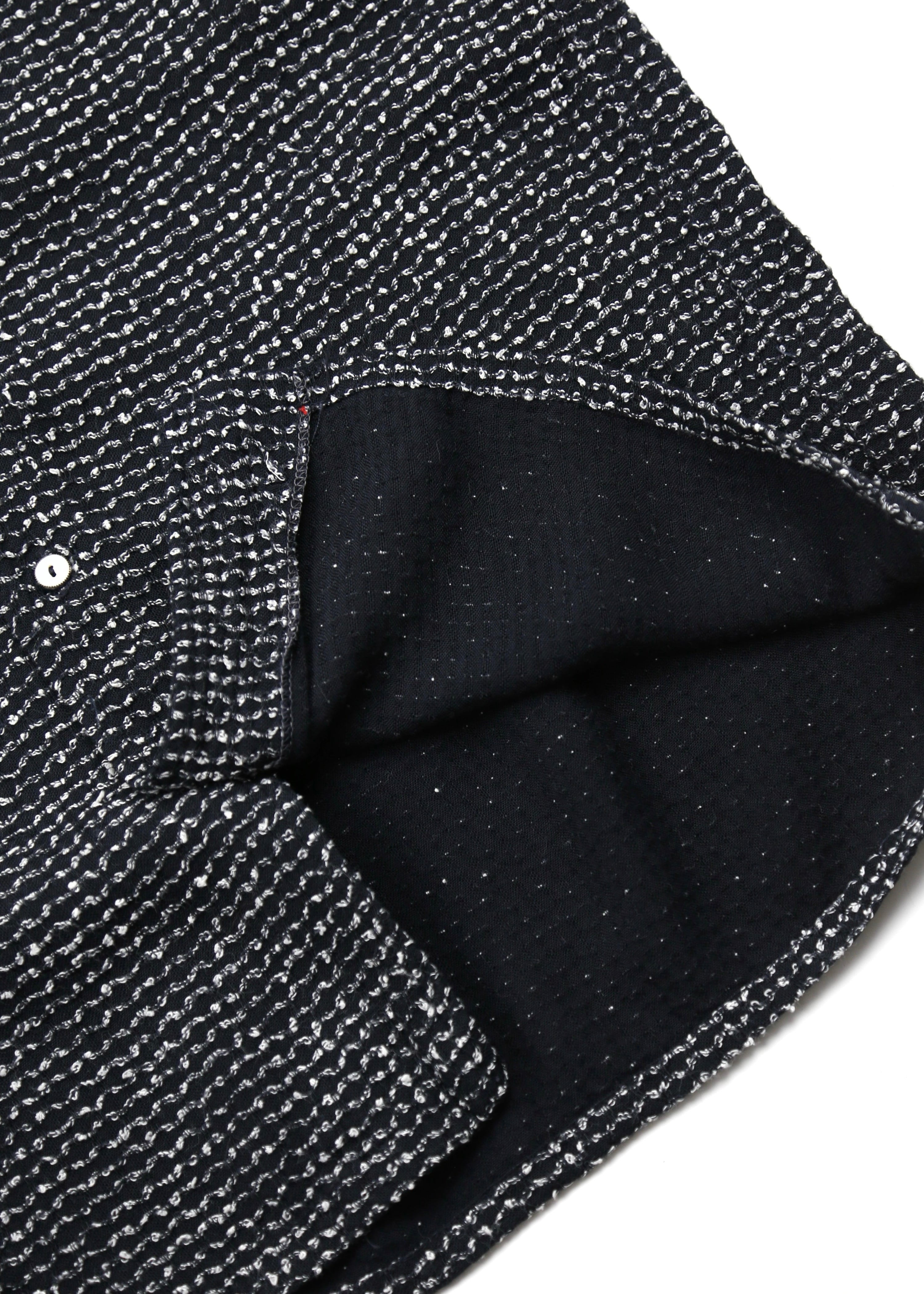 50’s Textured Black Loop Collar Shirt