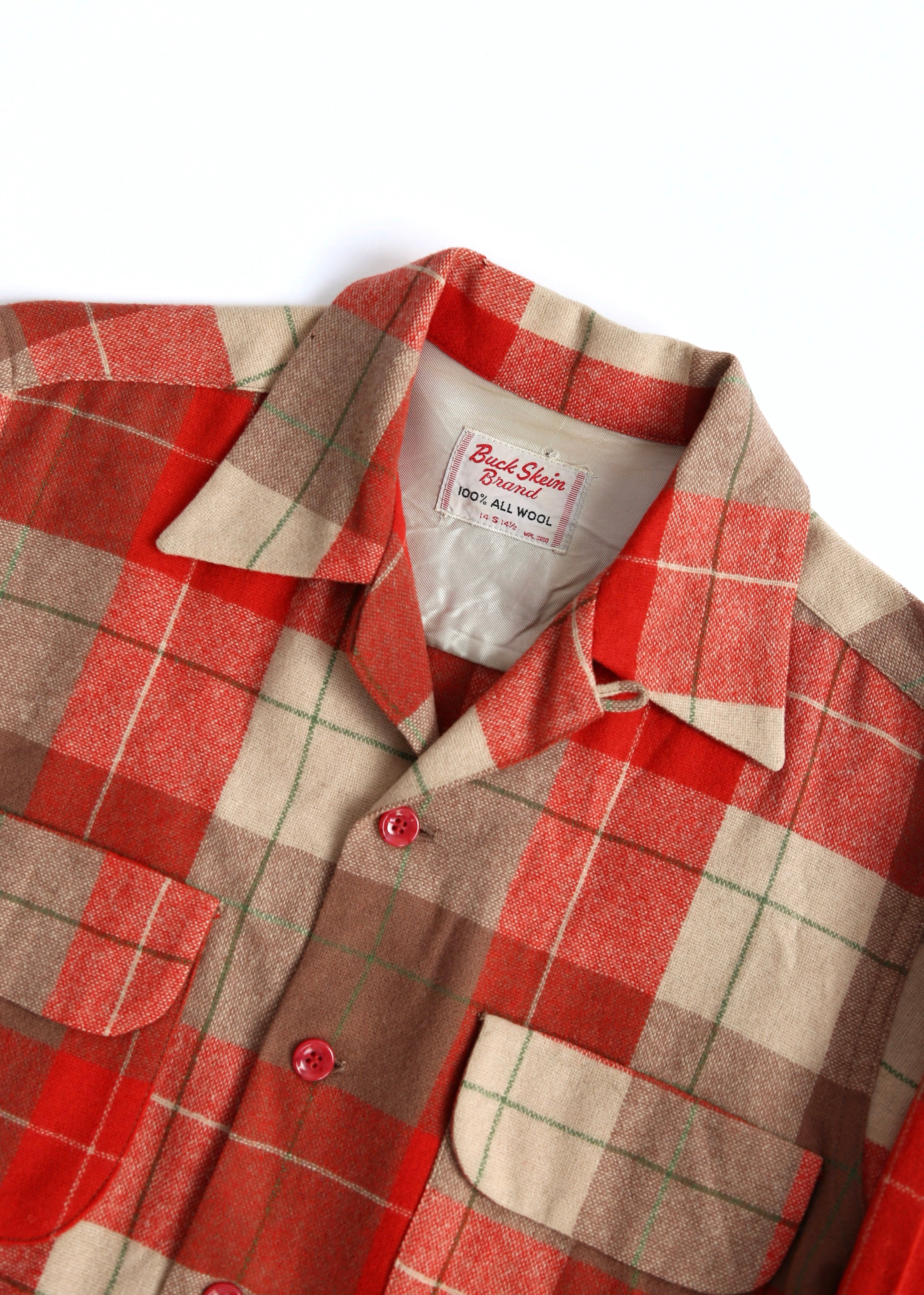 50’s Plaid Wool Loop Collar L/S SHIRT