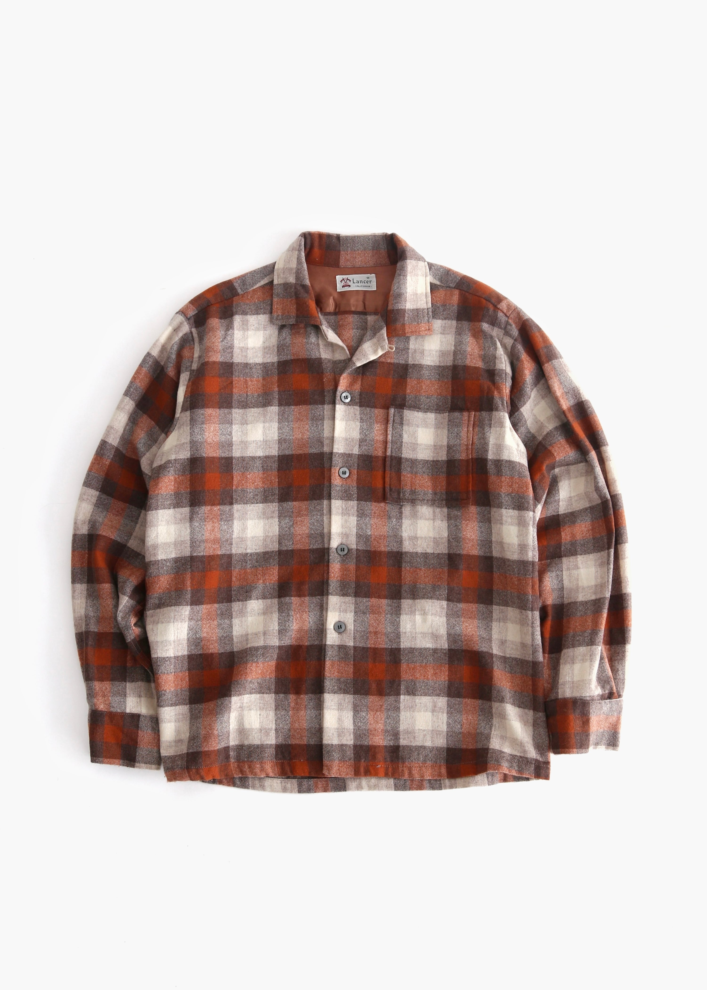 60’S LIGHTWEIGHT WOOL LOOP COLLAR SHIRT