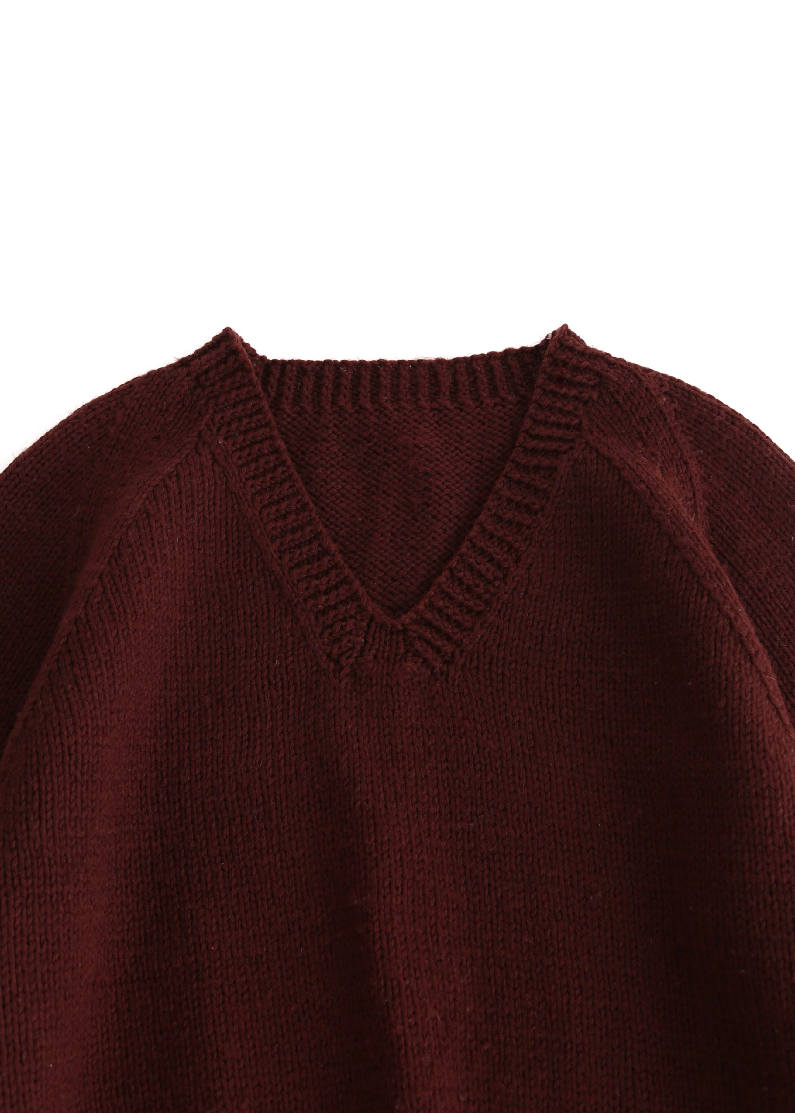 60’S HAND-KNIT V NECK SWEATER