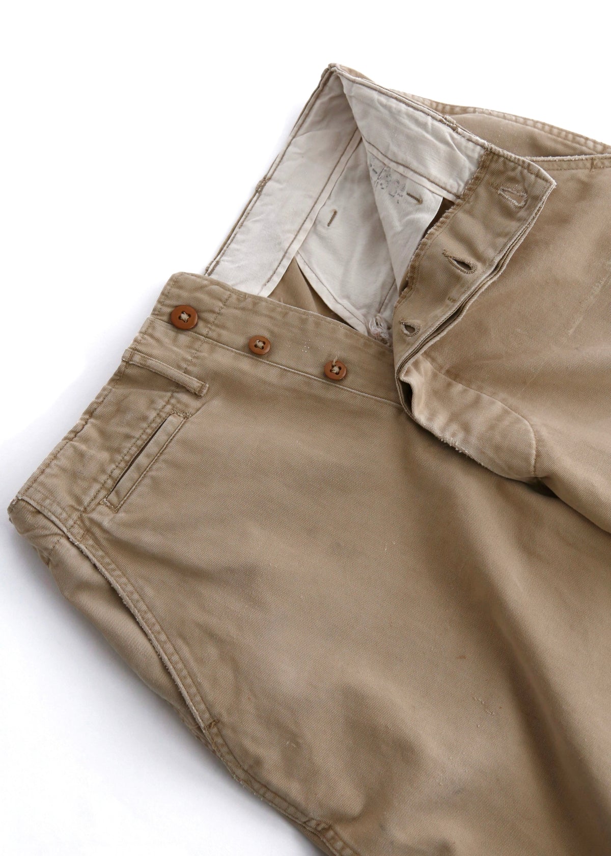 40’S US ARMY KHAKI TROUSER W/ KNEE PATCHES