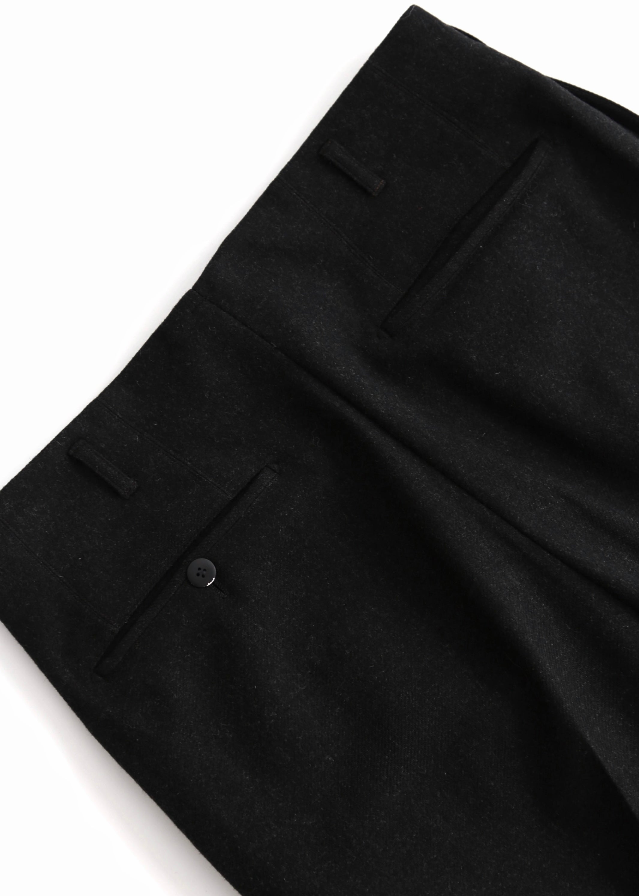 40’S BLACK WOOL DROP LOOP TROUSER