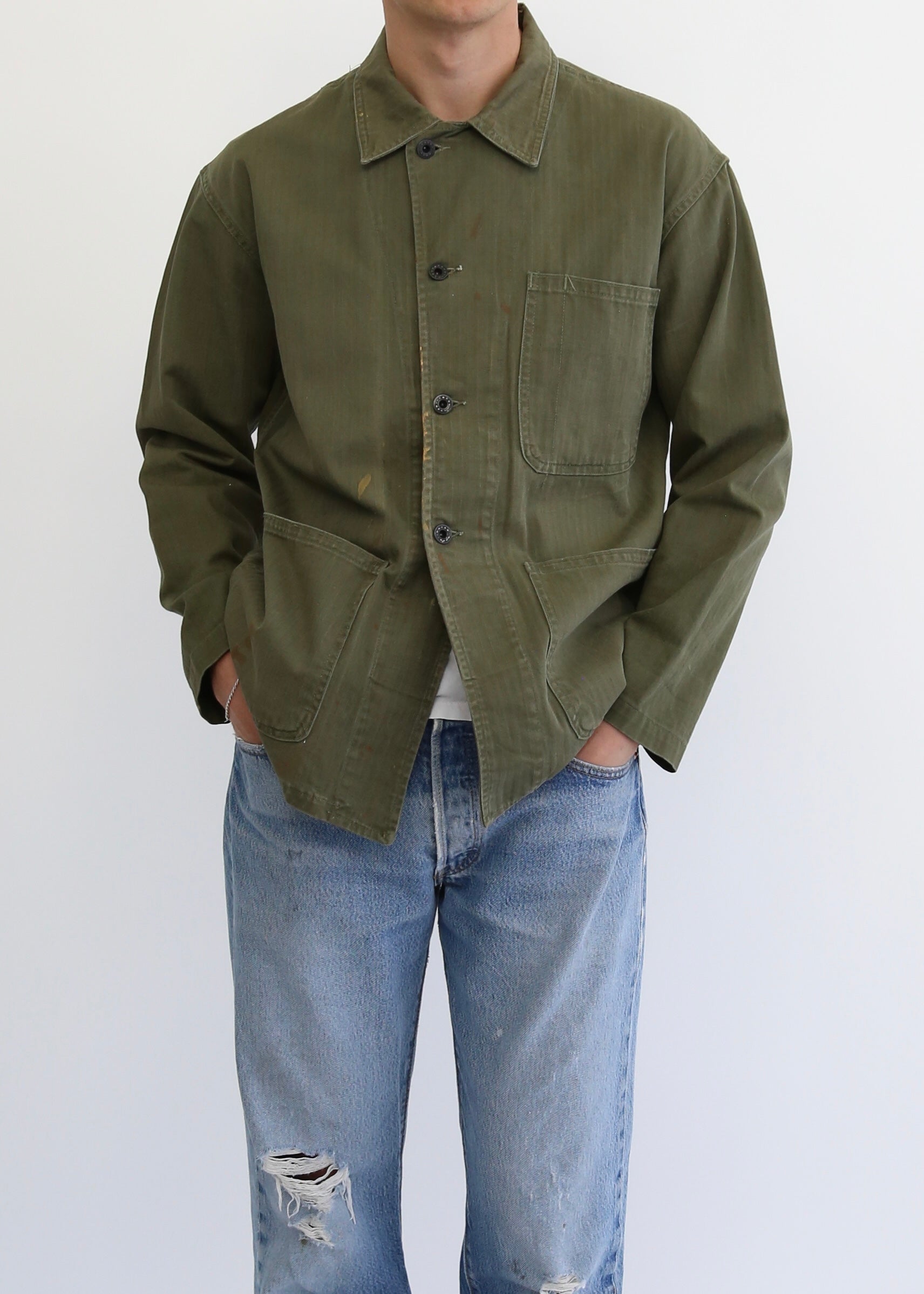 40’S WW2 US NAVY N-3 HBT UTILITY JACKET
