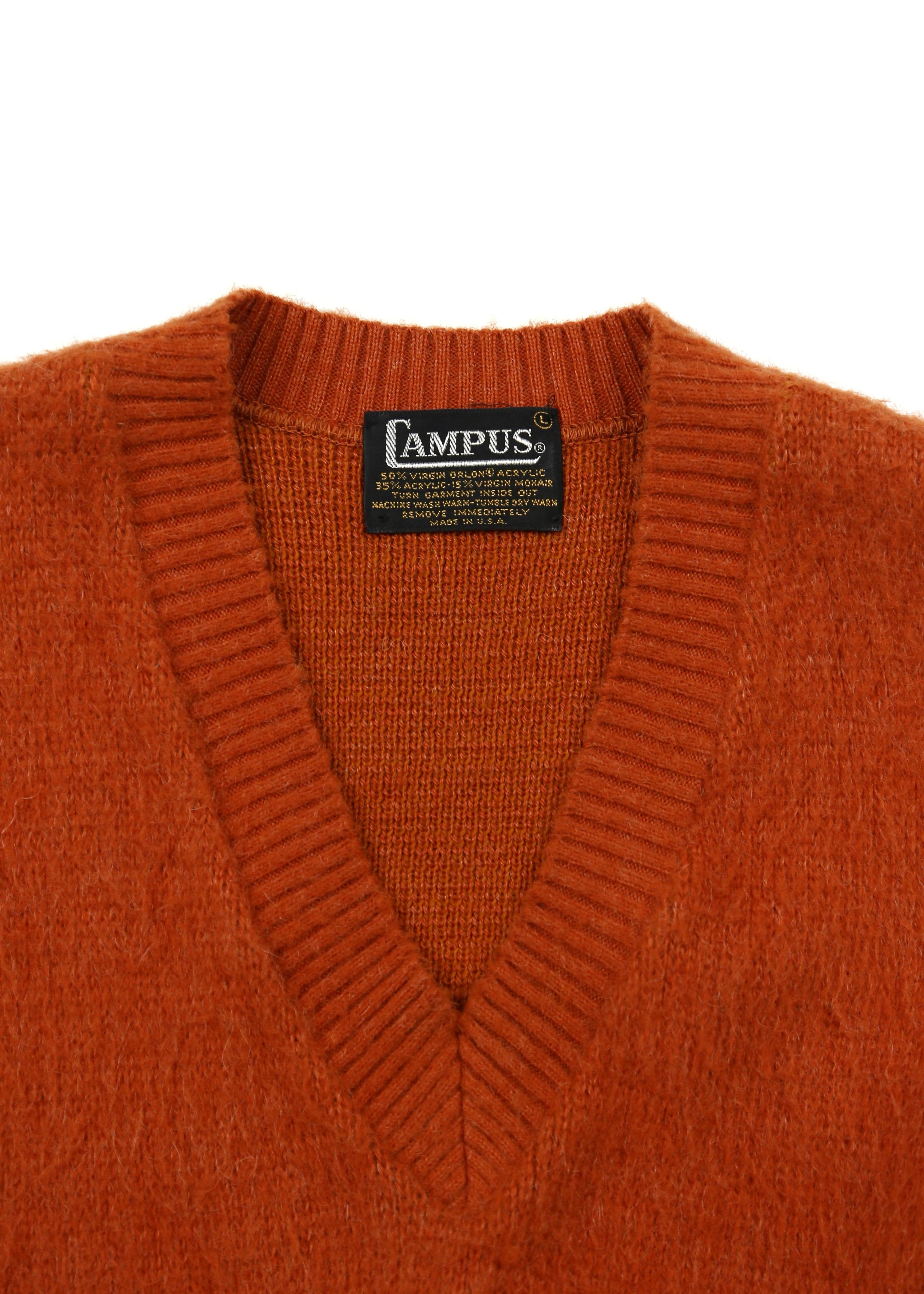 60’s Orange Shaggy Mohair Sweater Vest