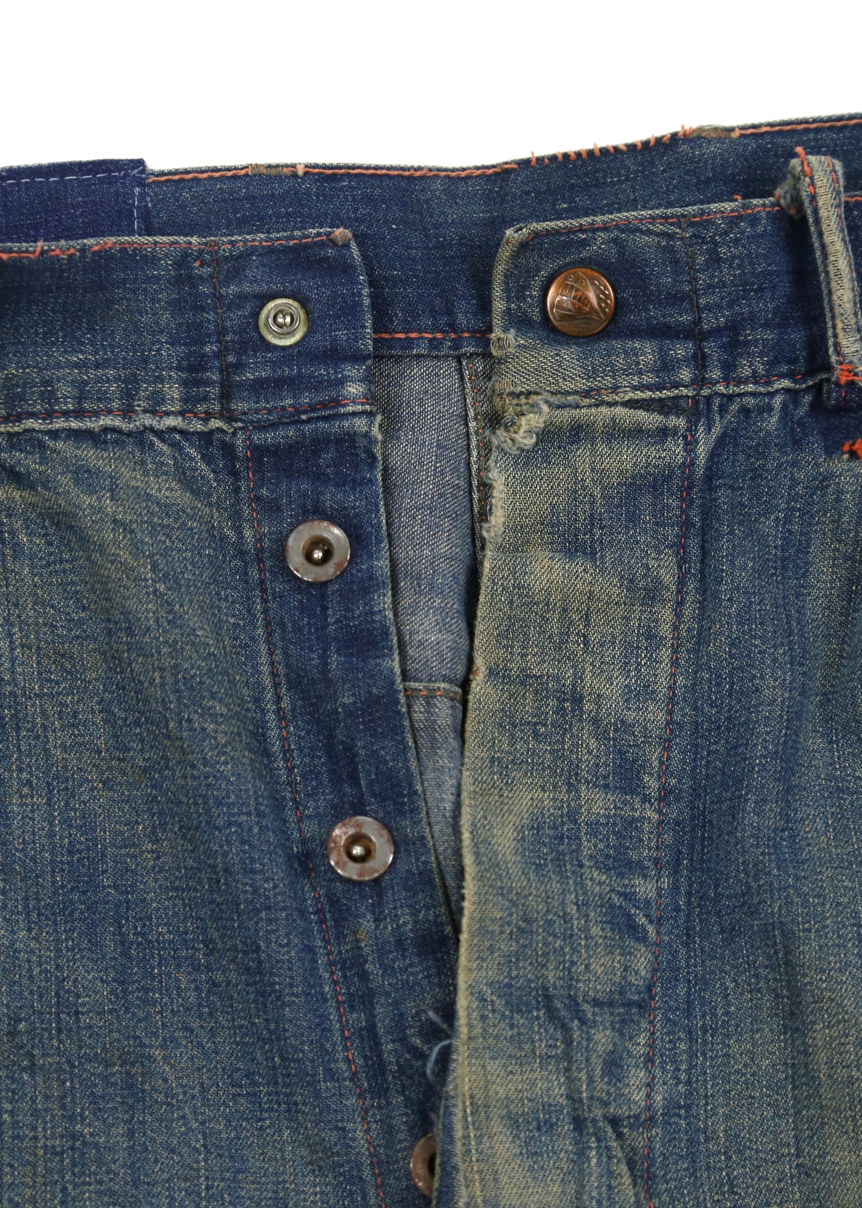 40’s DISTRESSED DENIM CARPENTERS JEANS