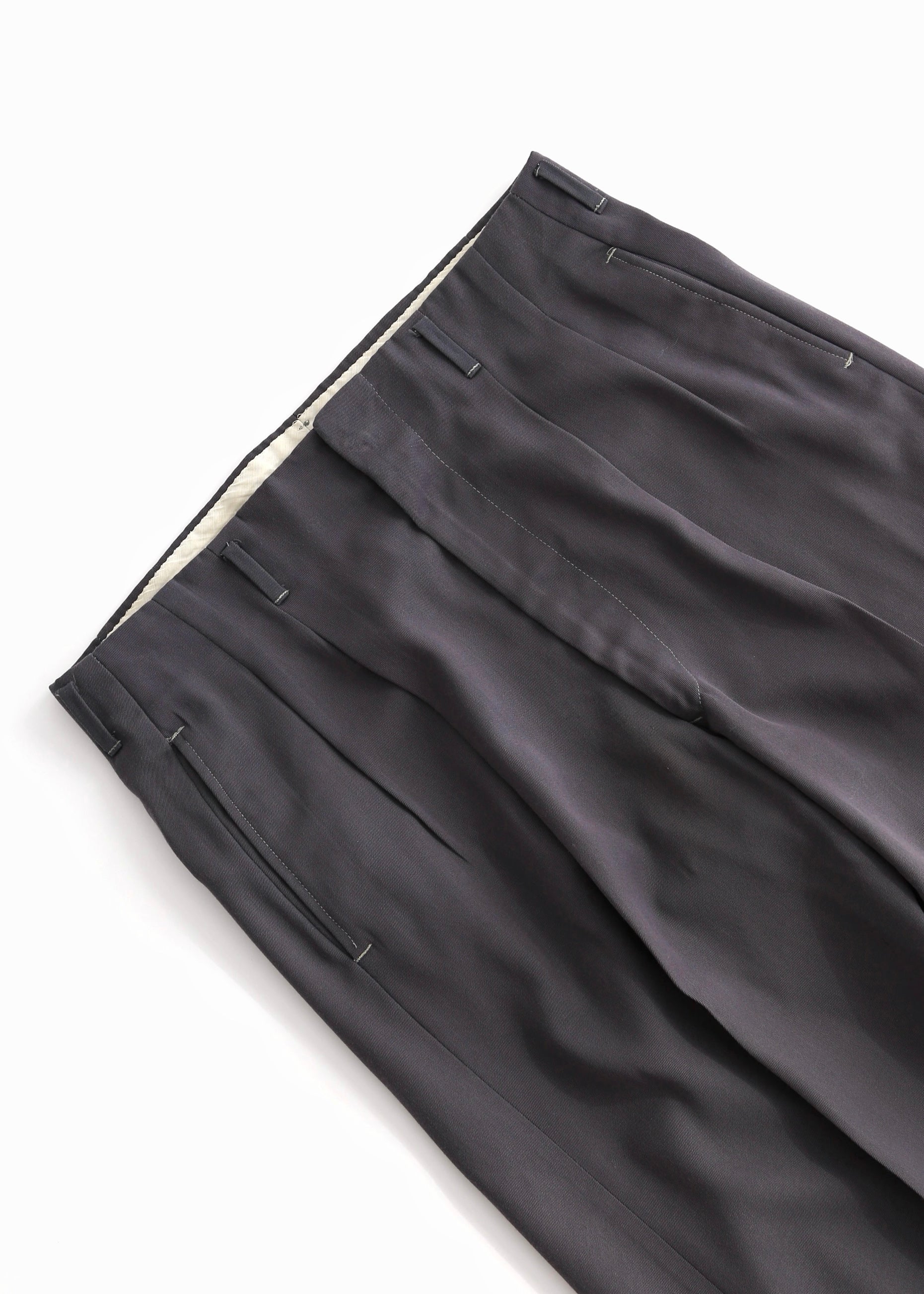 40’S CHARCOAL GREY GABARDINE DROP LOOP TROUSER