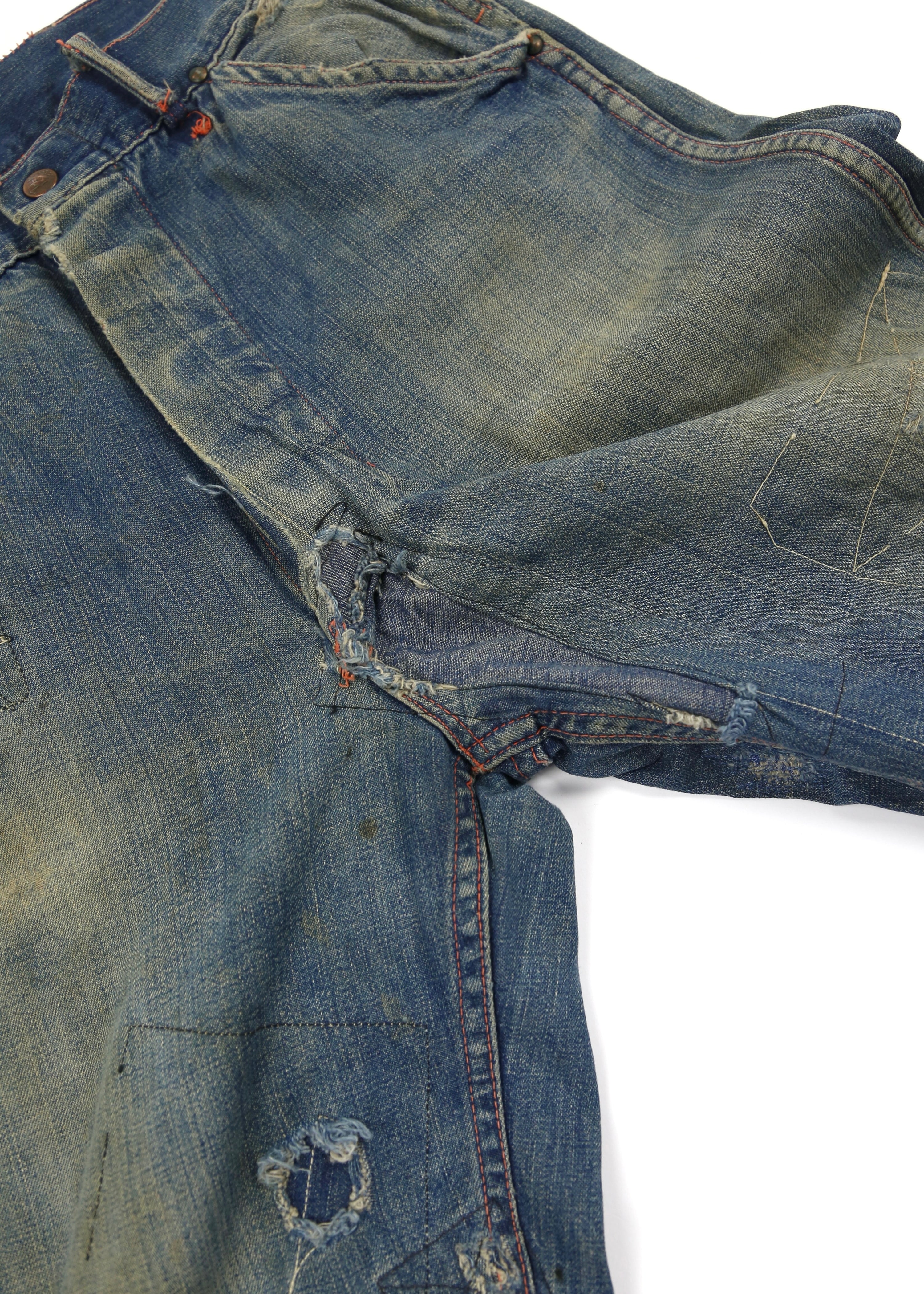 40’s DISTRESSED DENIM CARPENTERS JEANS